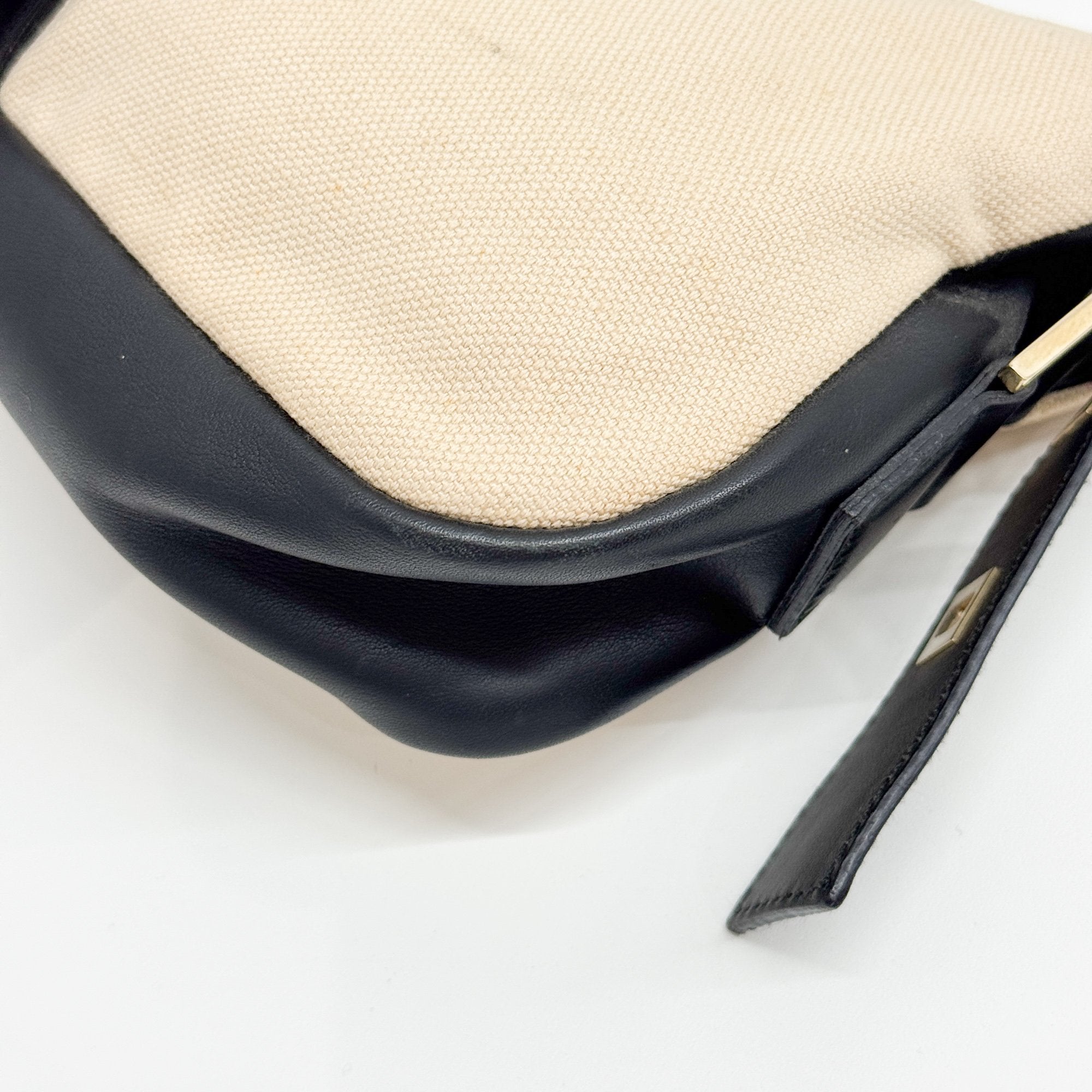 Beige Cotton Shoulder Bag