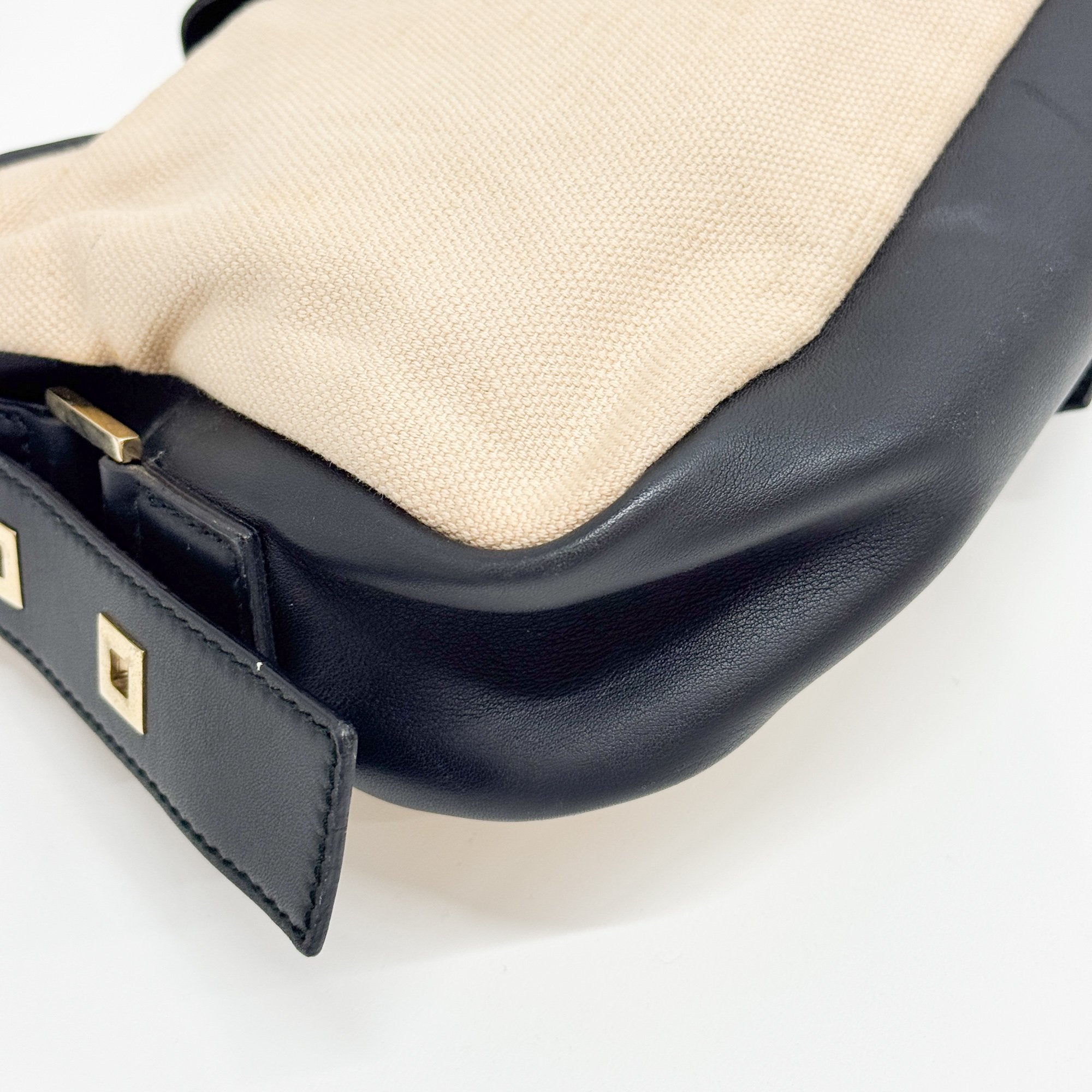 Beige Cotton Shoulder Bag