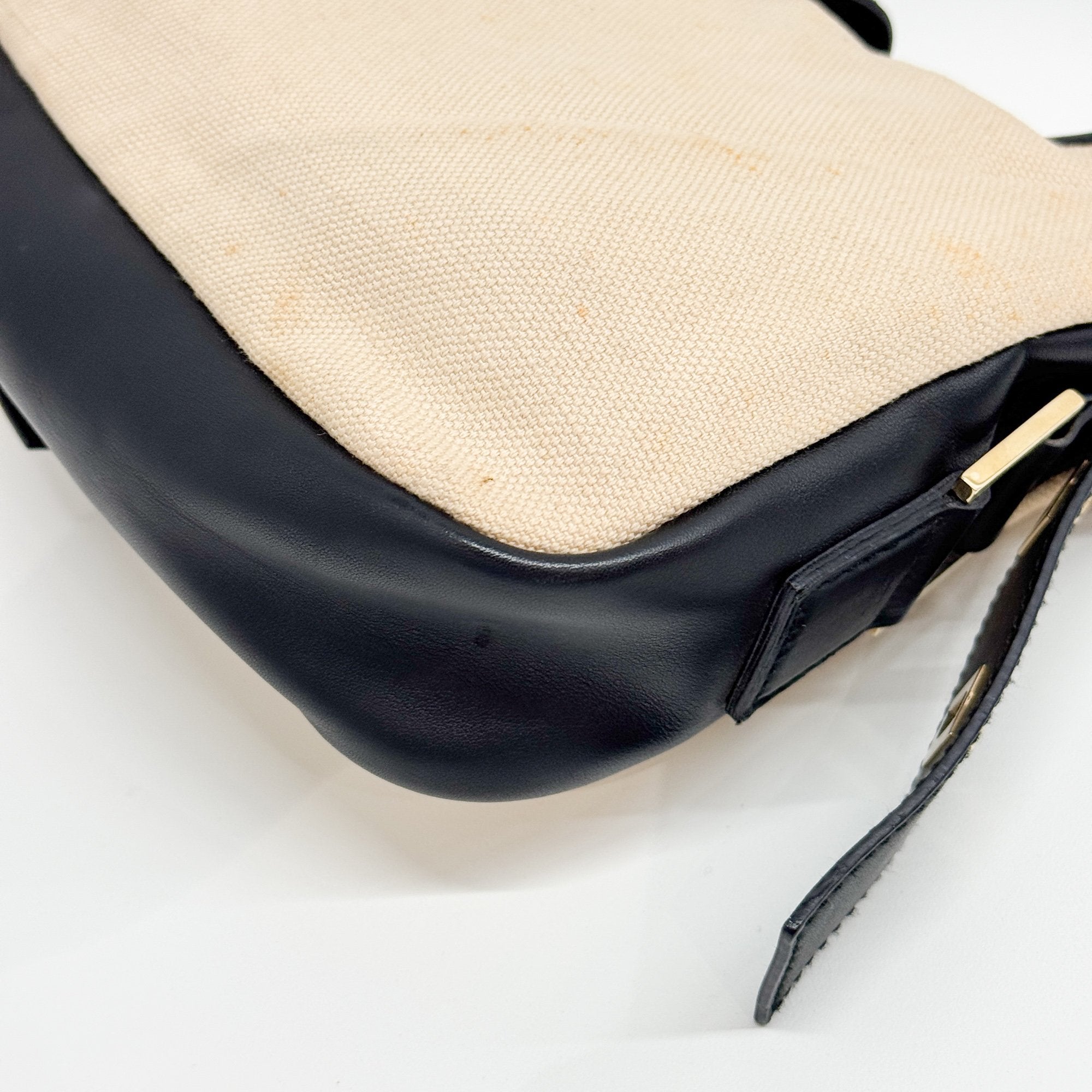 Beige Cotton Shoulder Bag