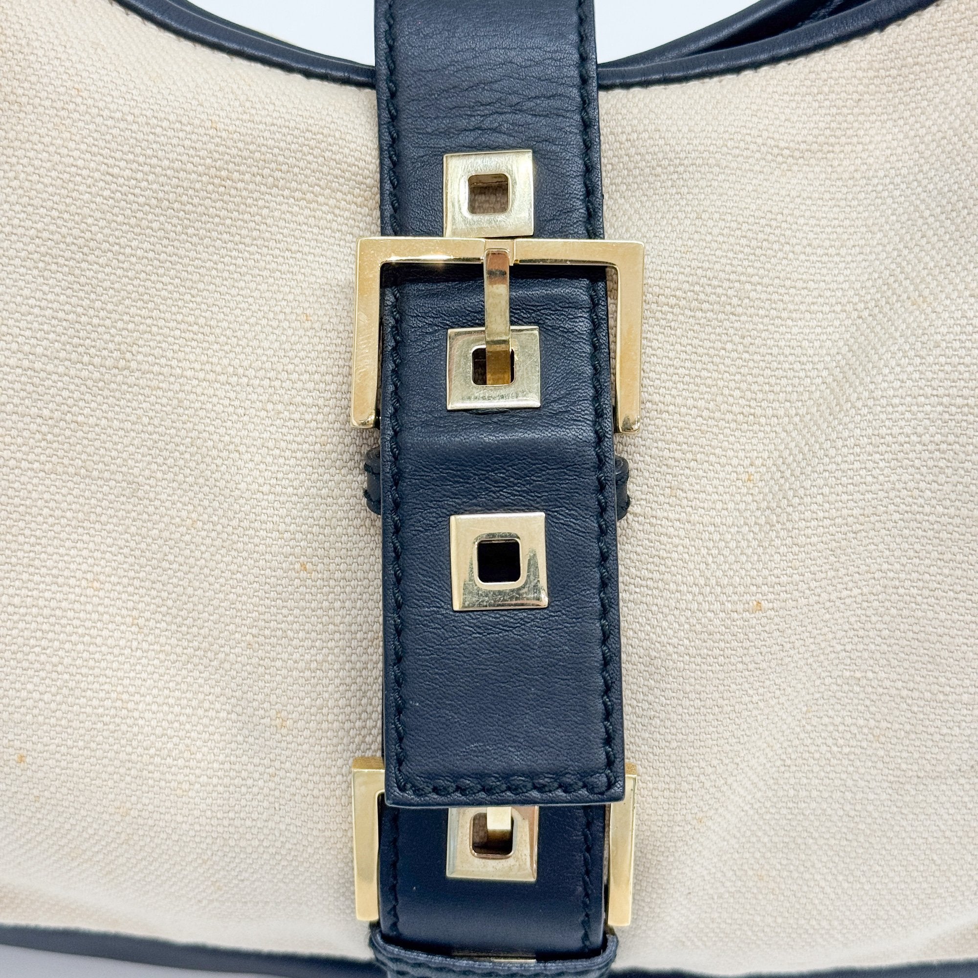 Beige Cotton Shoulder Bag