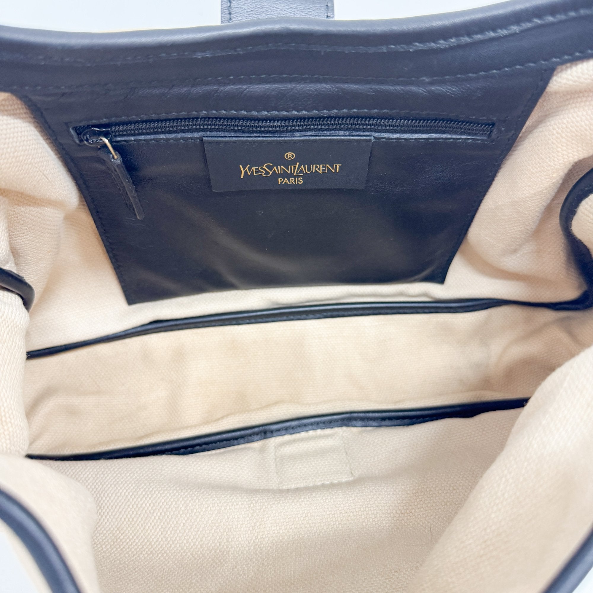 Beige Cotton Shoulder Bag