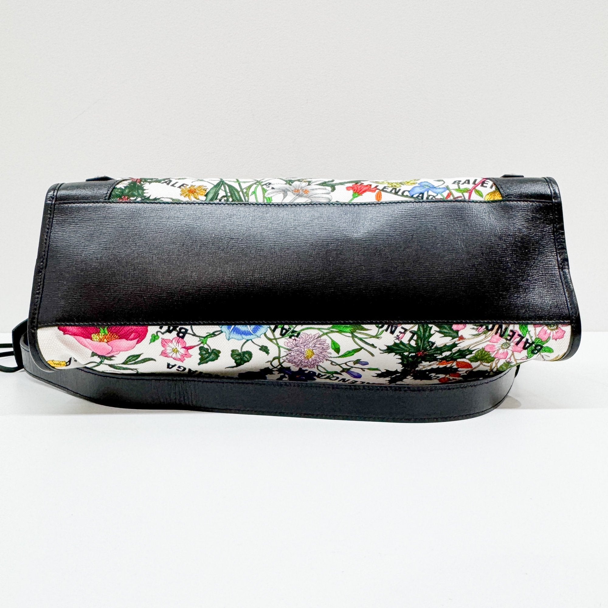 Balenciaga X Gucci Hacker Project The City Multi-Color Floral Canvas Two Way Bag