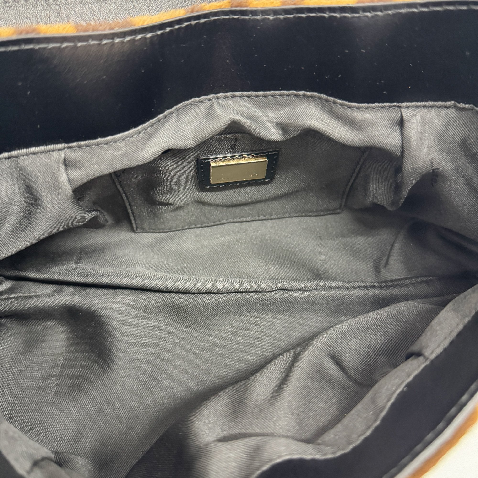 Chef Brown Zebra Print Pony Hair Shoulder Bag