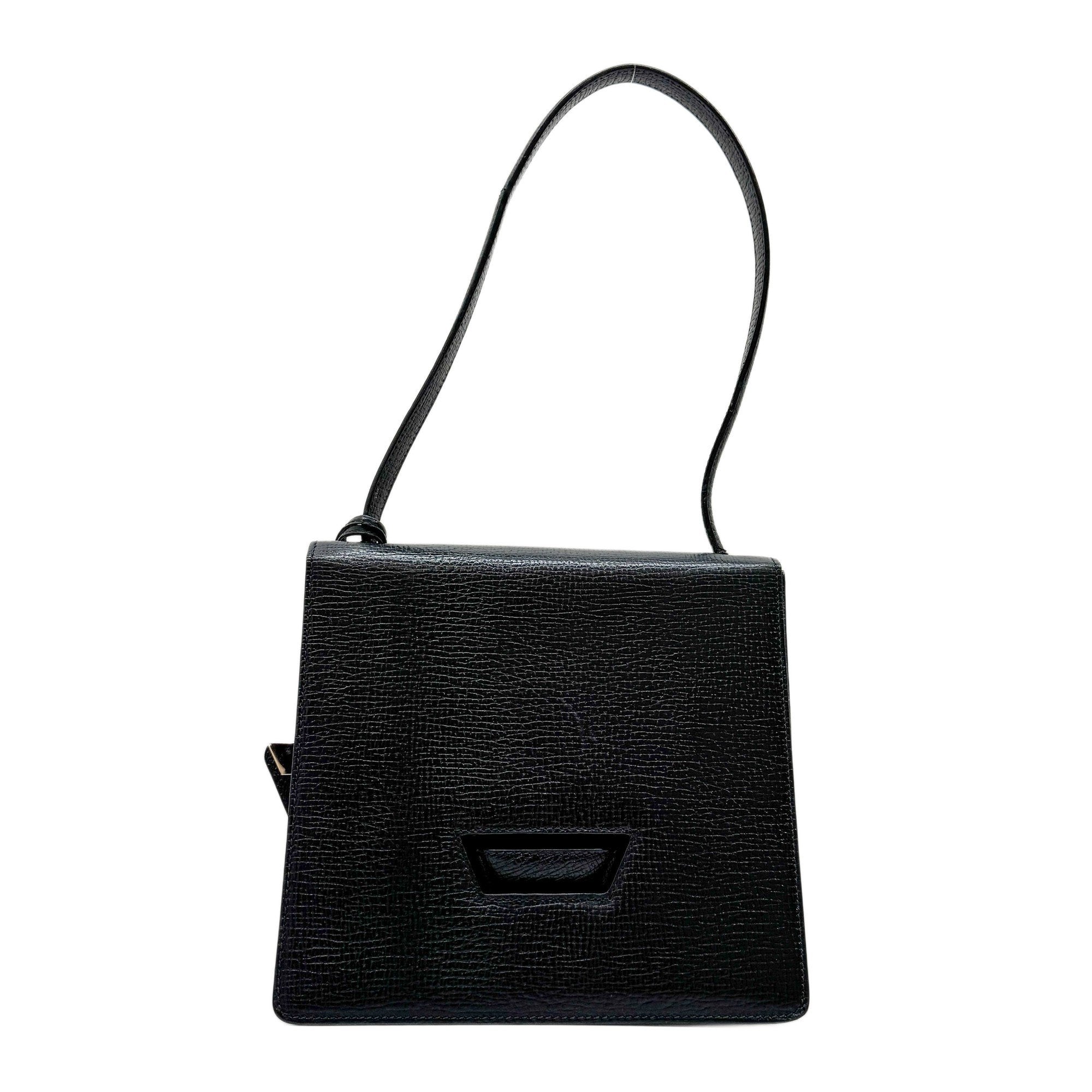 Barcelona Black Leather Shoulder Bag