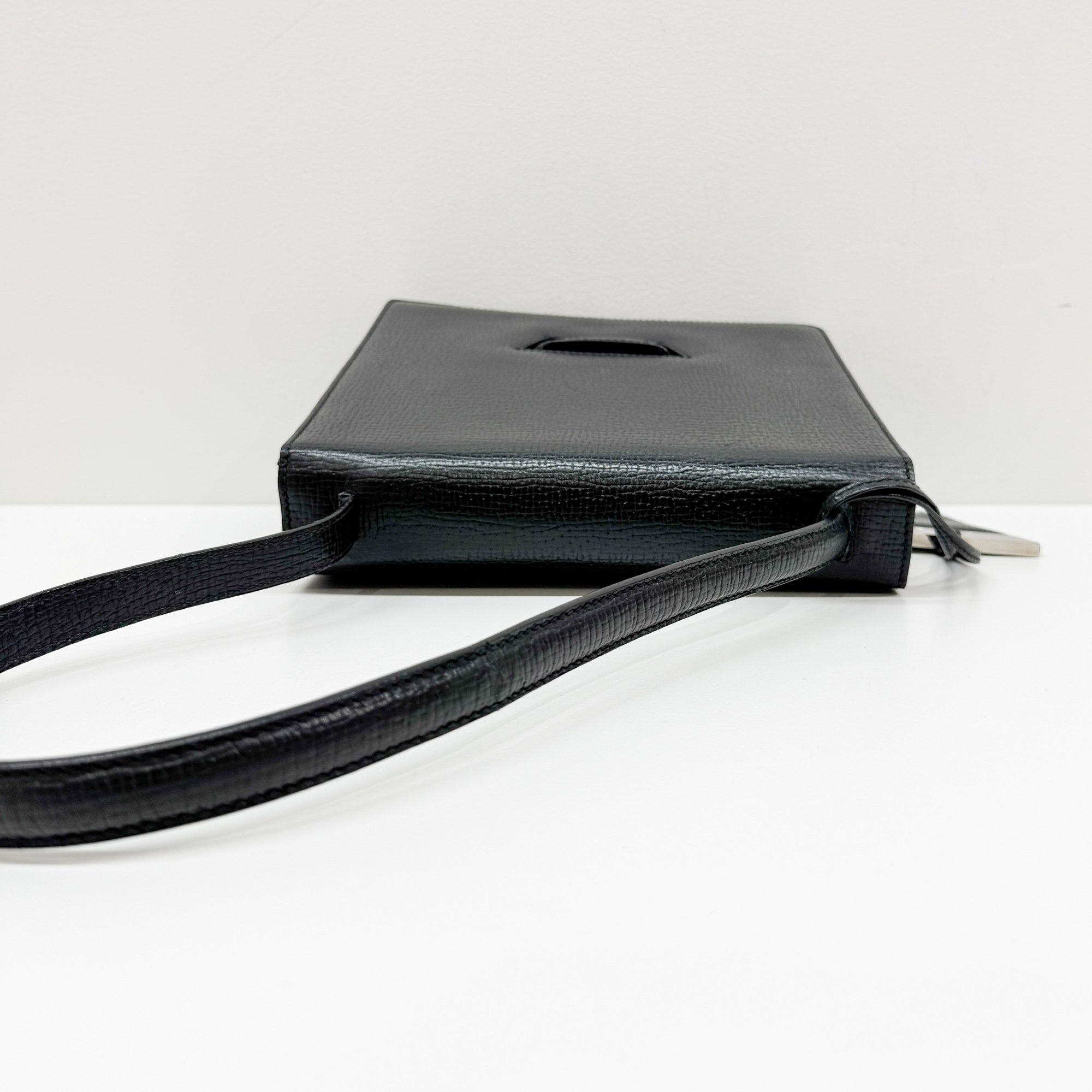 Barcelona Black Leather Shoulder Bag