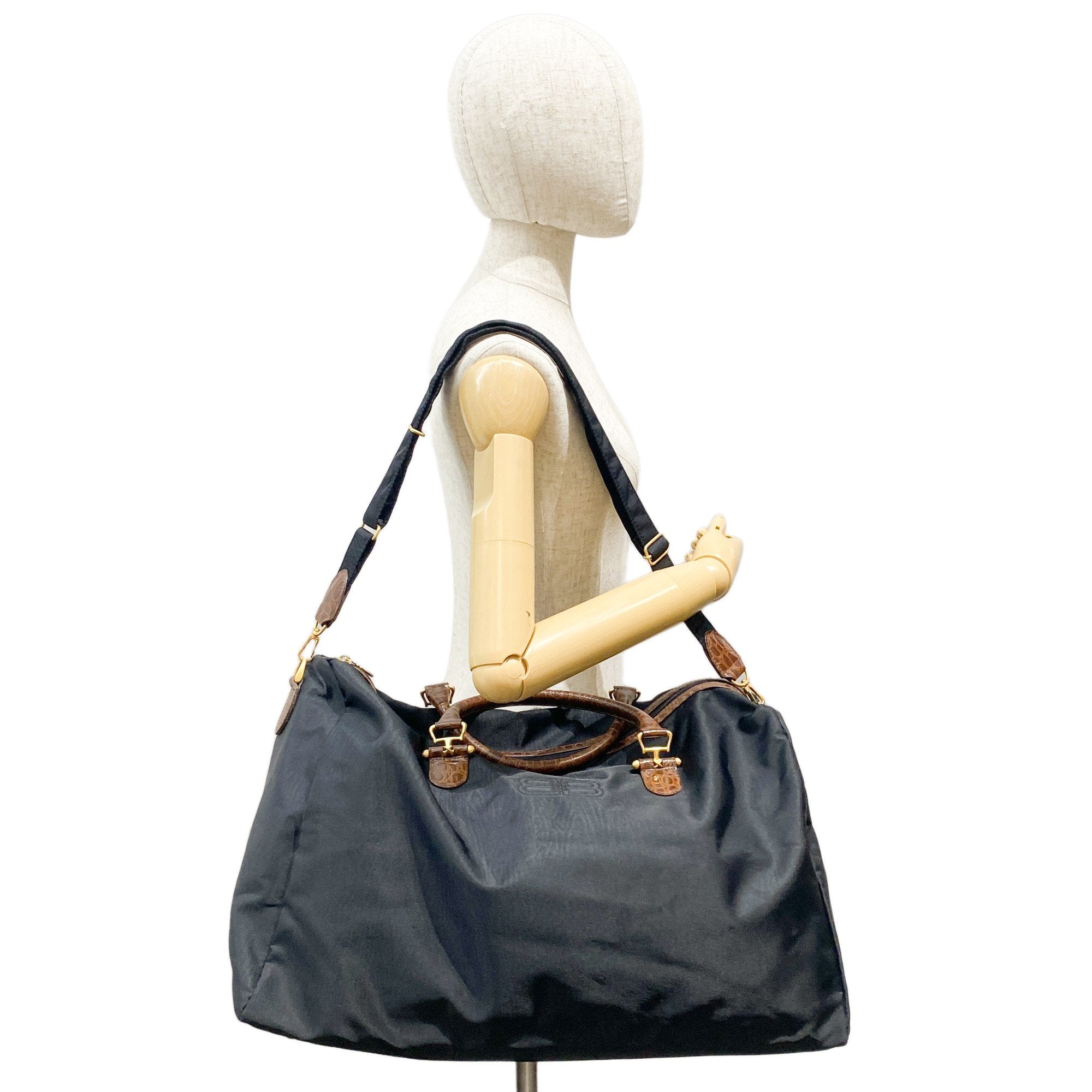 Boston Black Nylon Two Way Bag