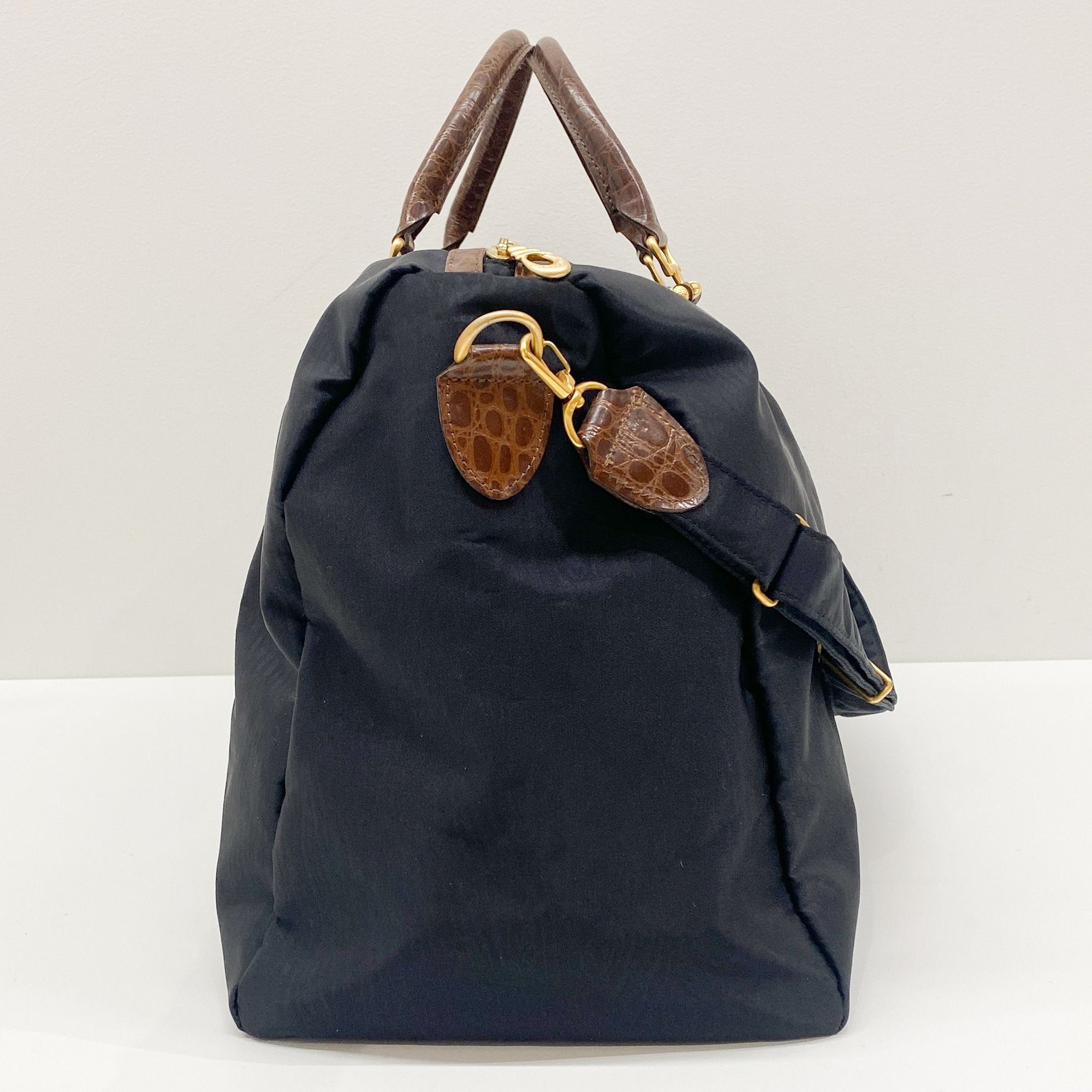 Boston Black Nylon Two Way Bag