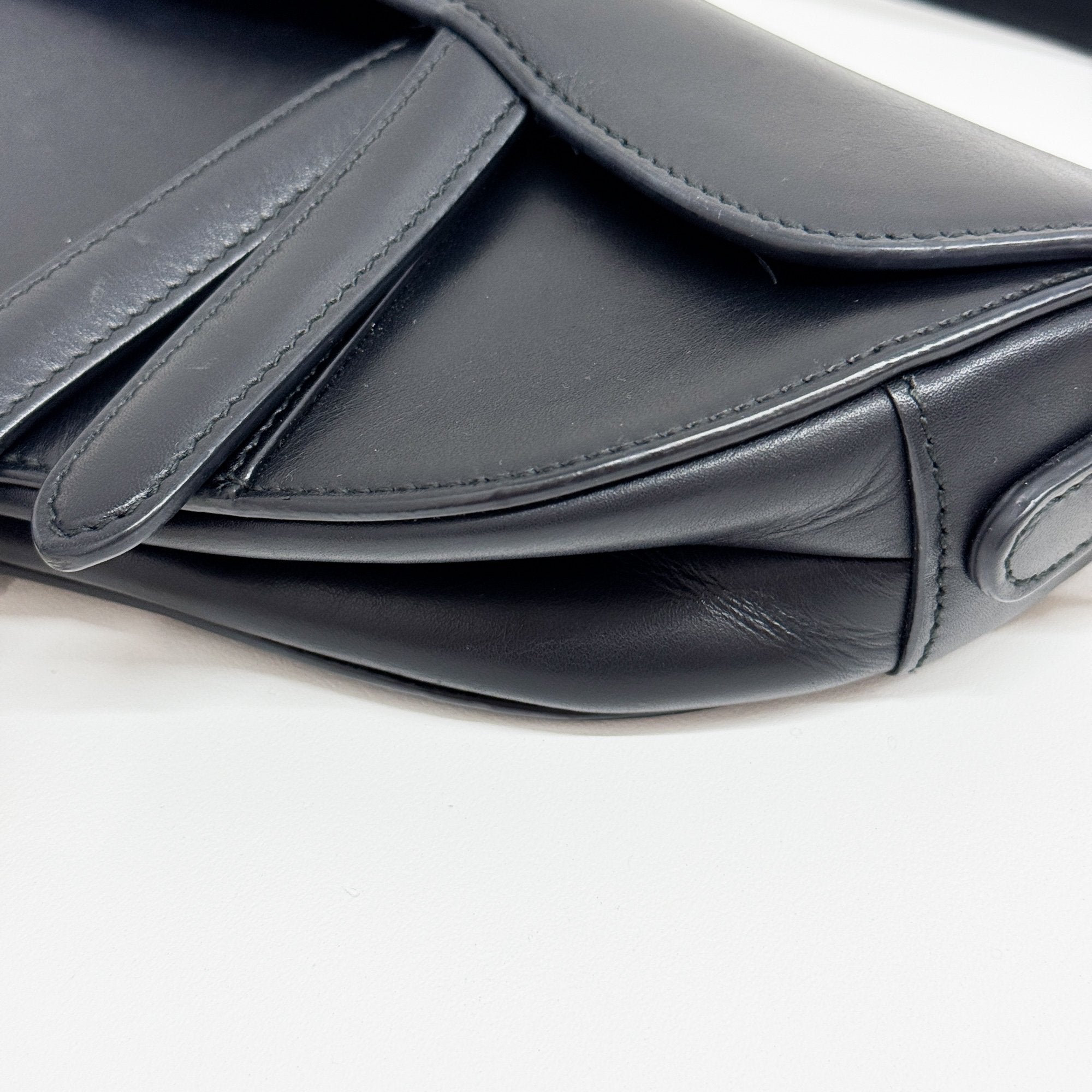 Mini Saddle Black Leather Hand Bag