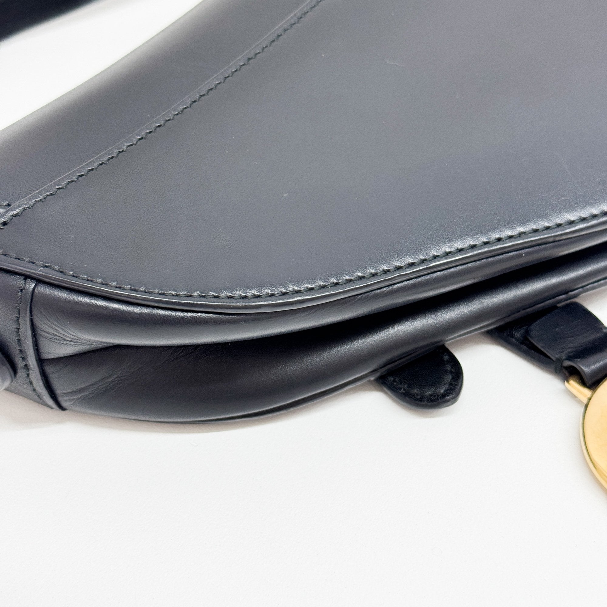 Mini Saddle Black Leather Hand Bag