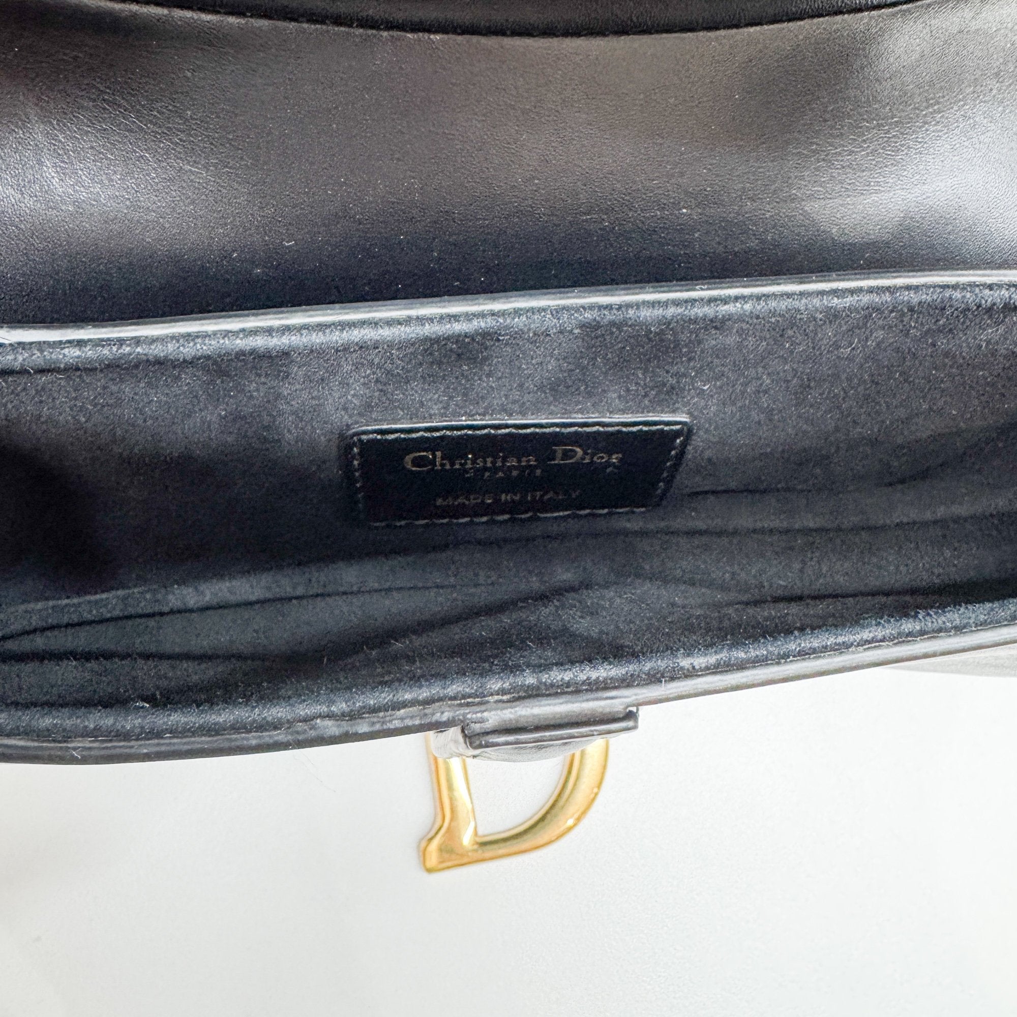 Mini Saddle Black Leather Hand Bag