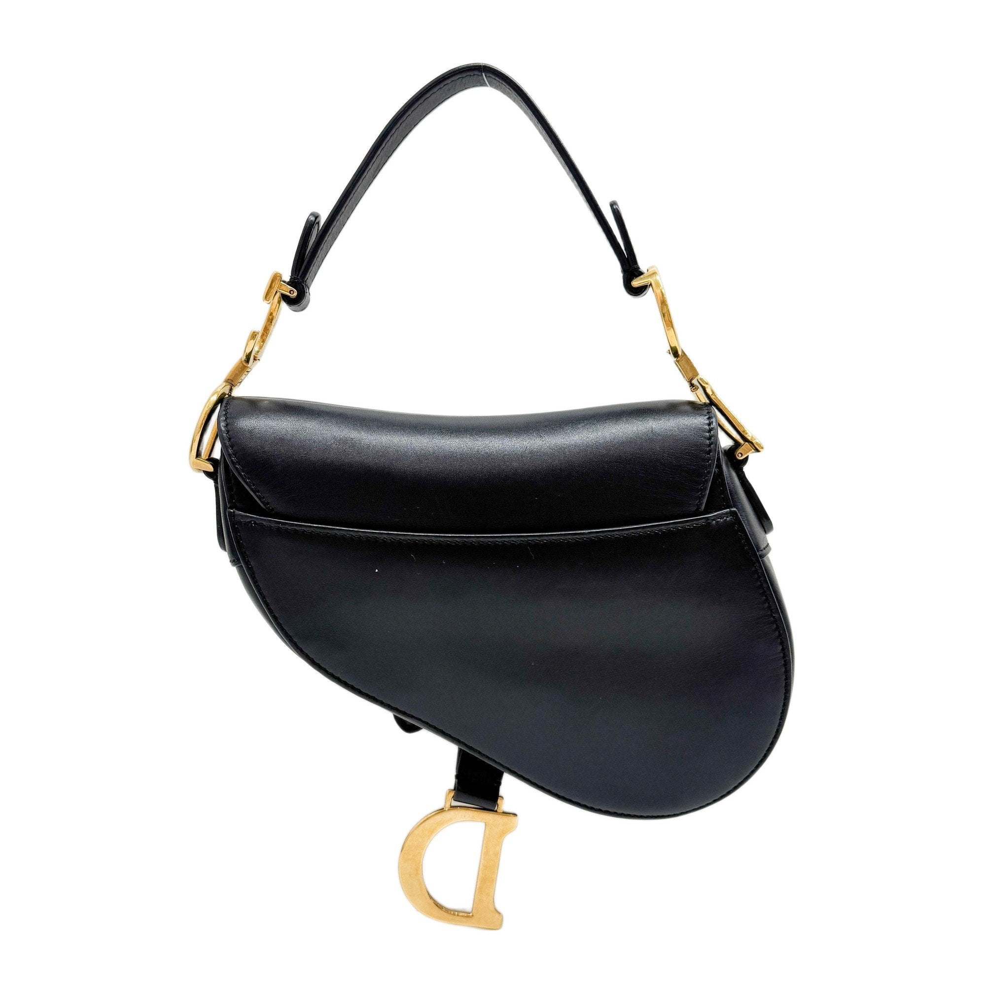 Mini Saddle Black Leather Hand Bag