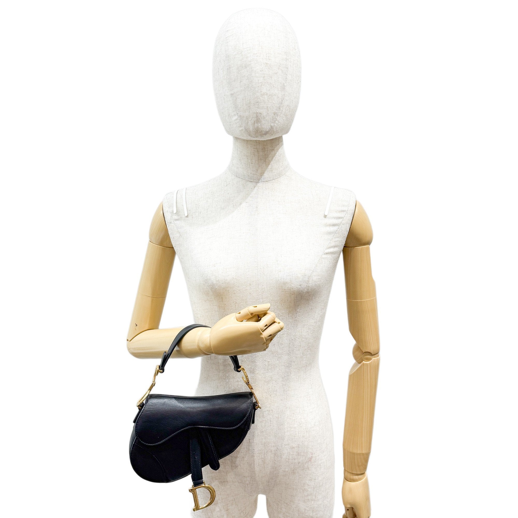 Mini Saddle Black Leather Hand Bag