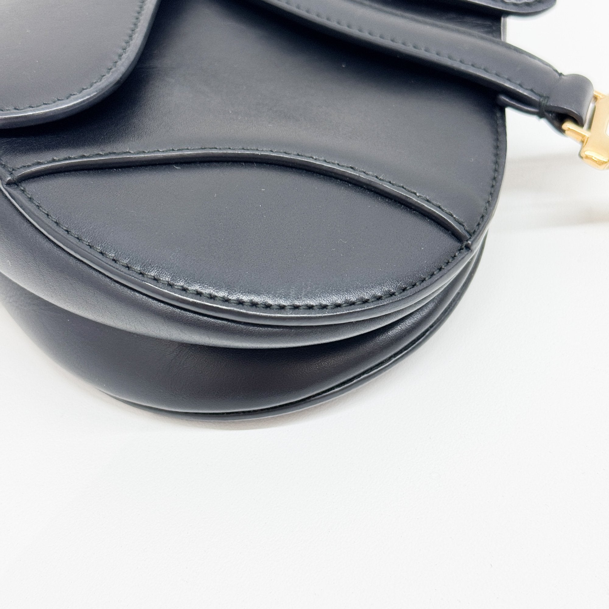 Mini Saddle Black Leather Hand Bag