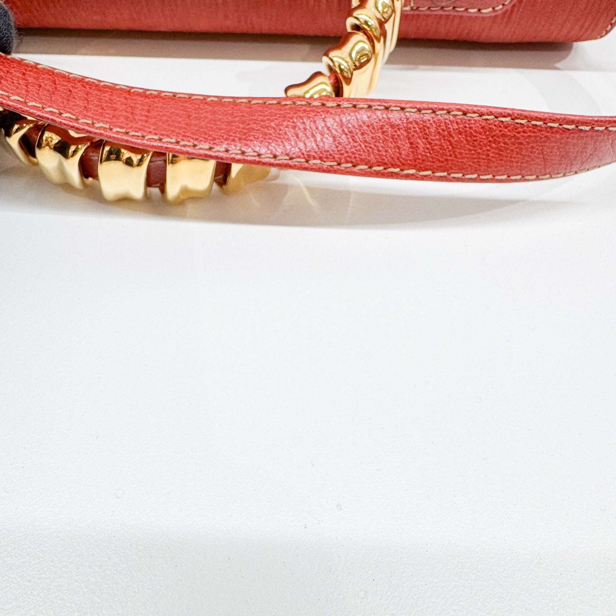 Velazquez Orange Leather Two Way Bag