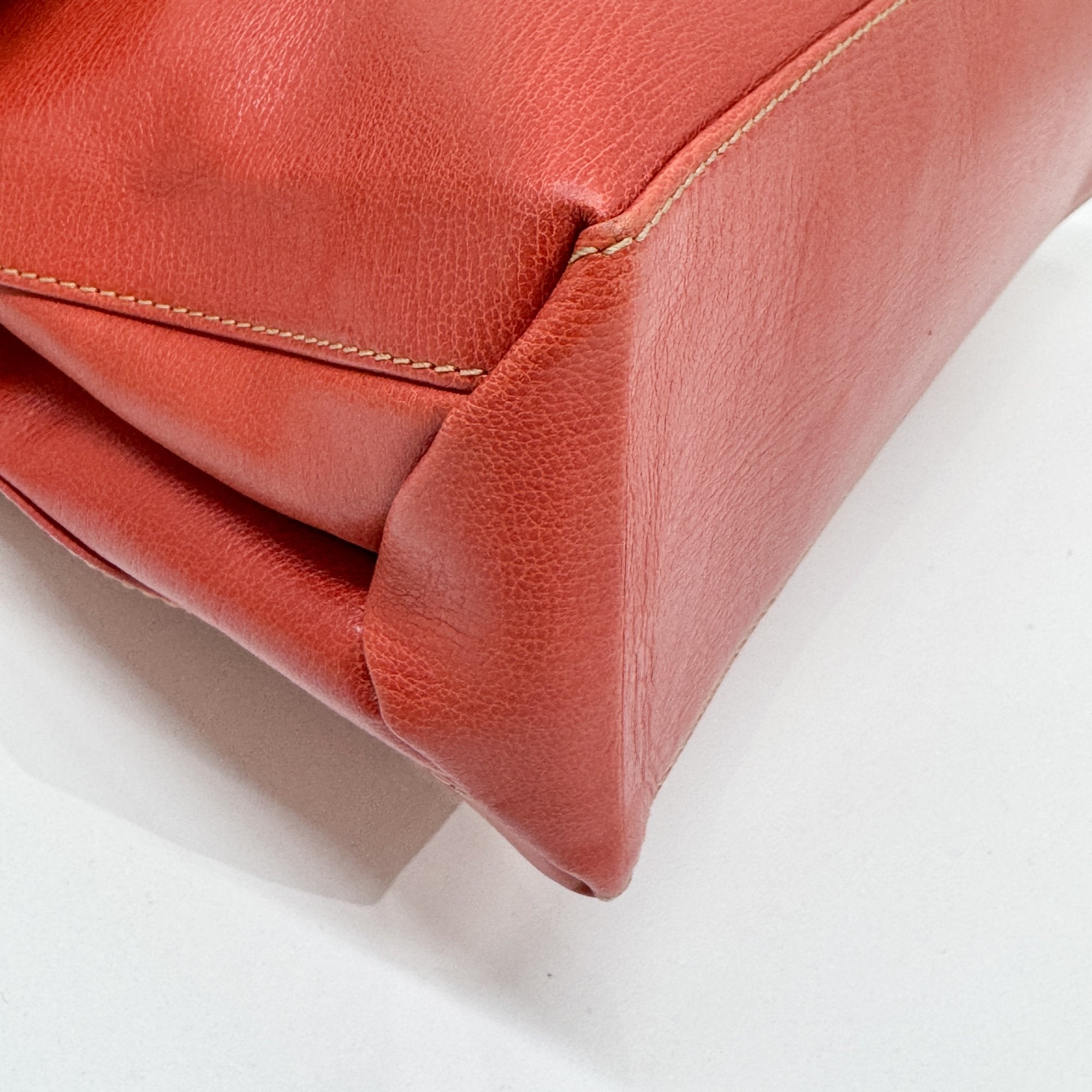 Velazquez Orange Leather Two Way Bag