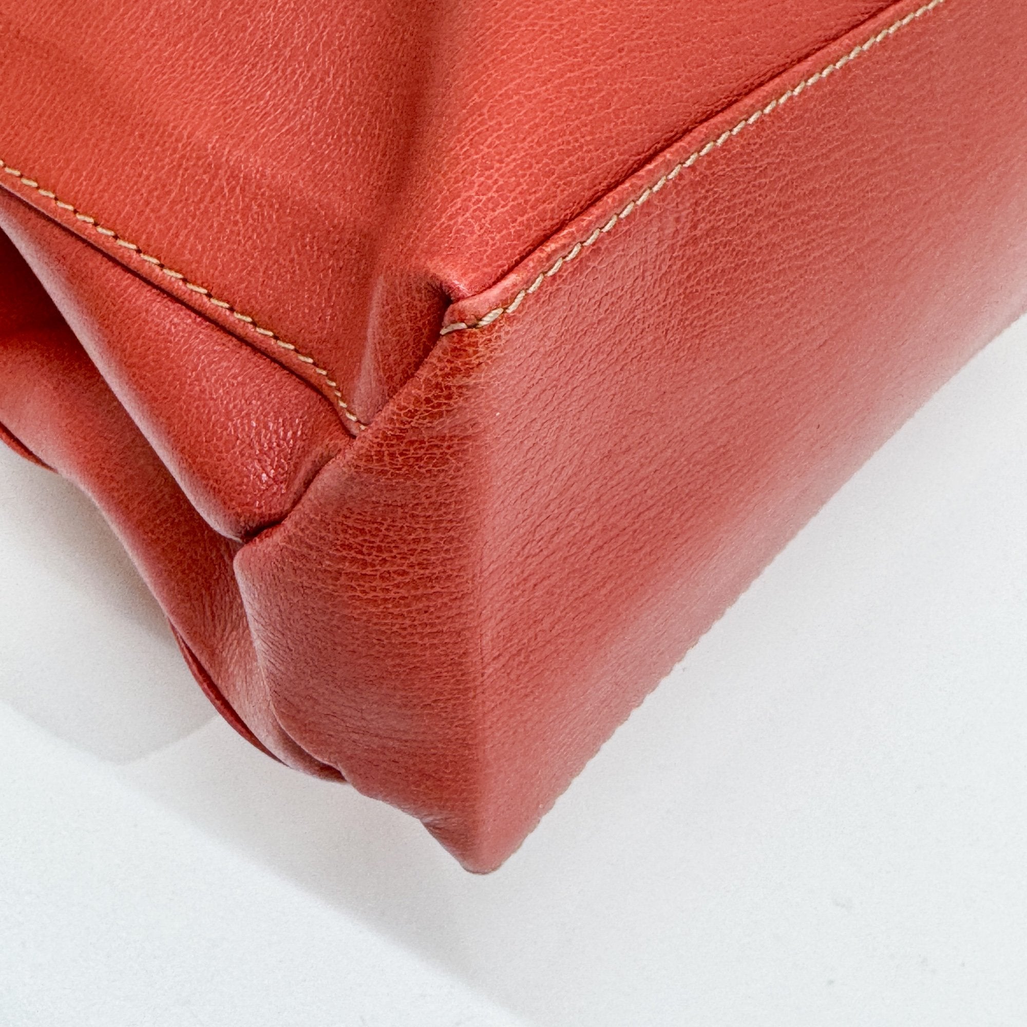 Velazquez Orange Leather Two Way Bag