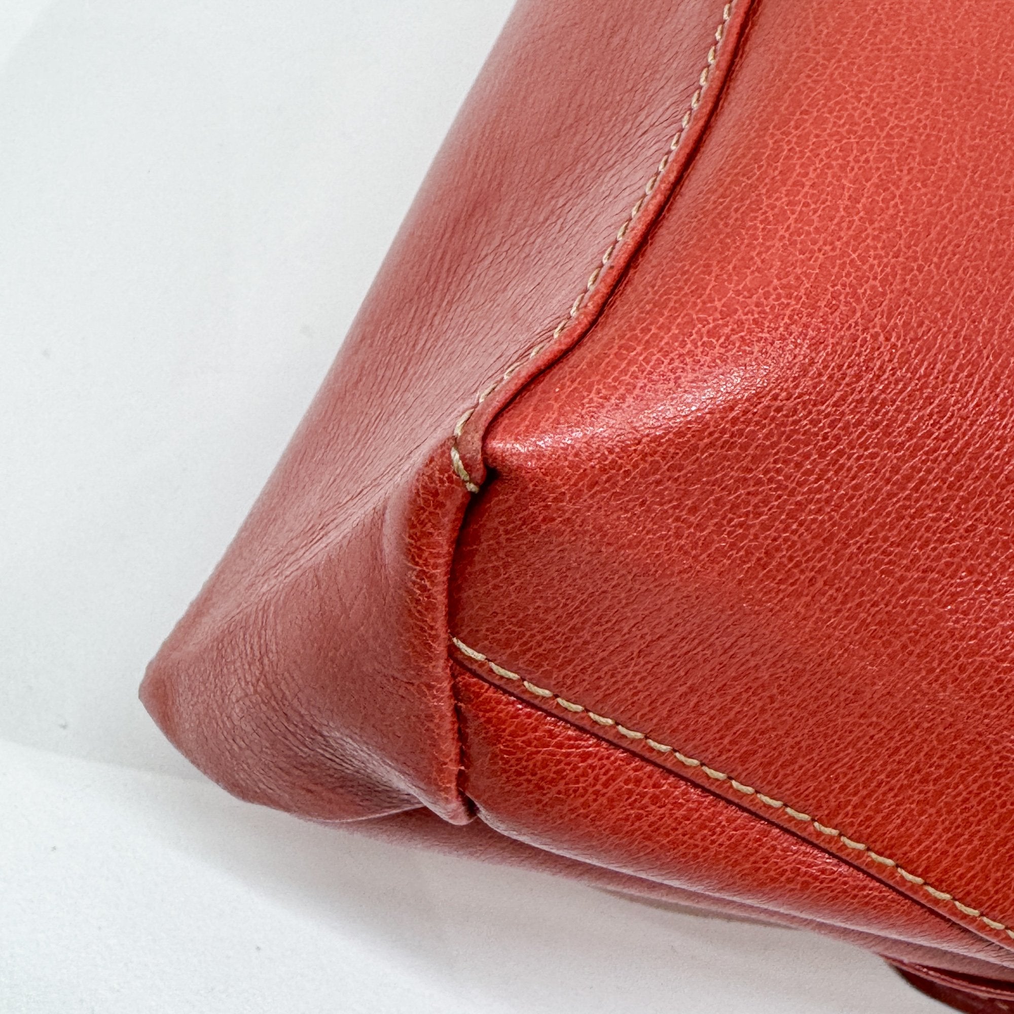 Velazquez Orange Leather Two Way Bag