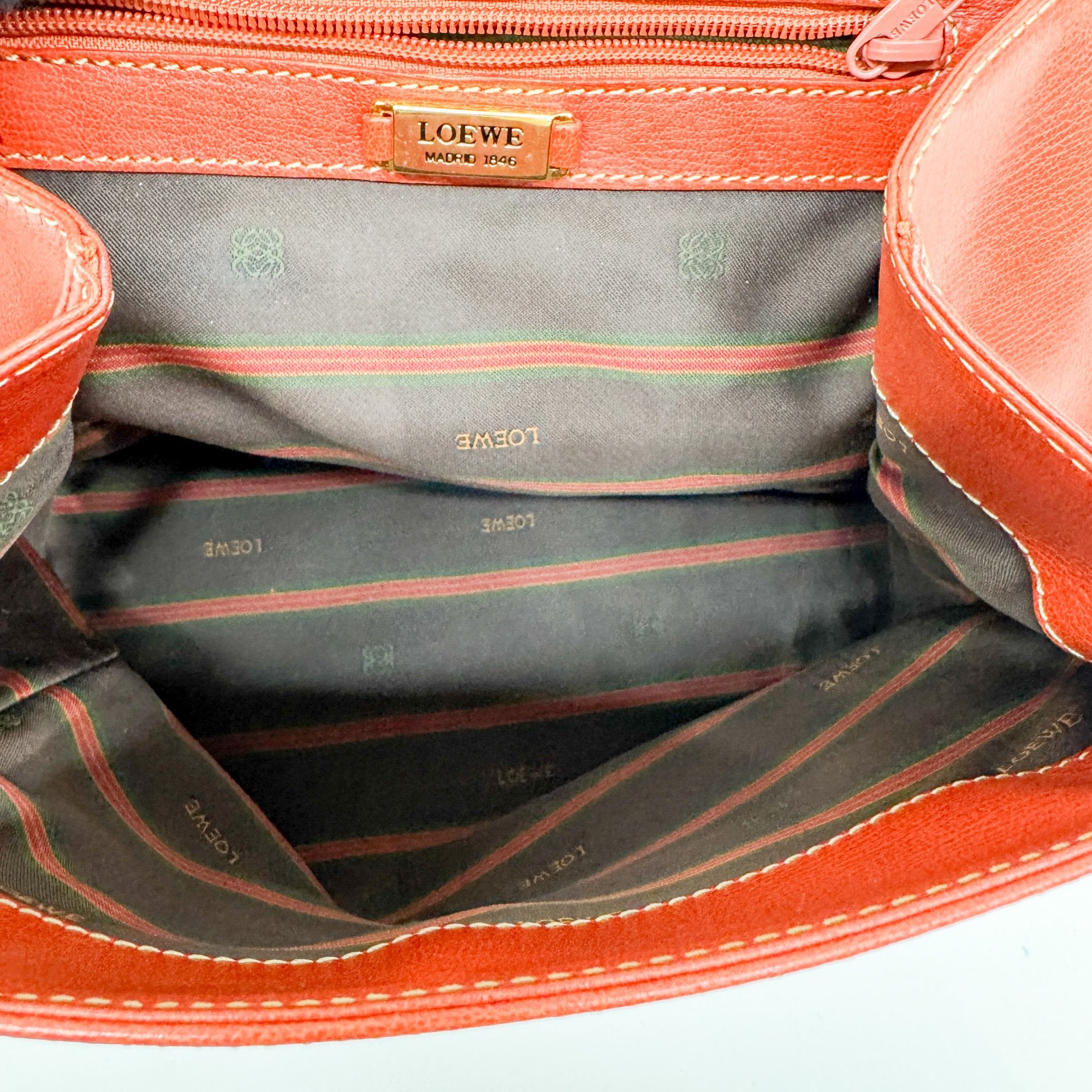 Velazquez Orange Leather Two Way Bag