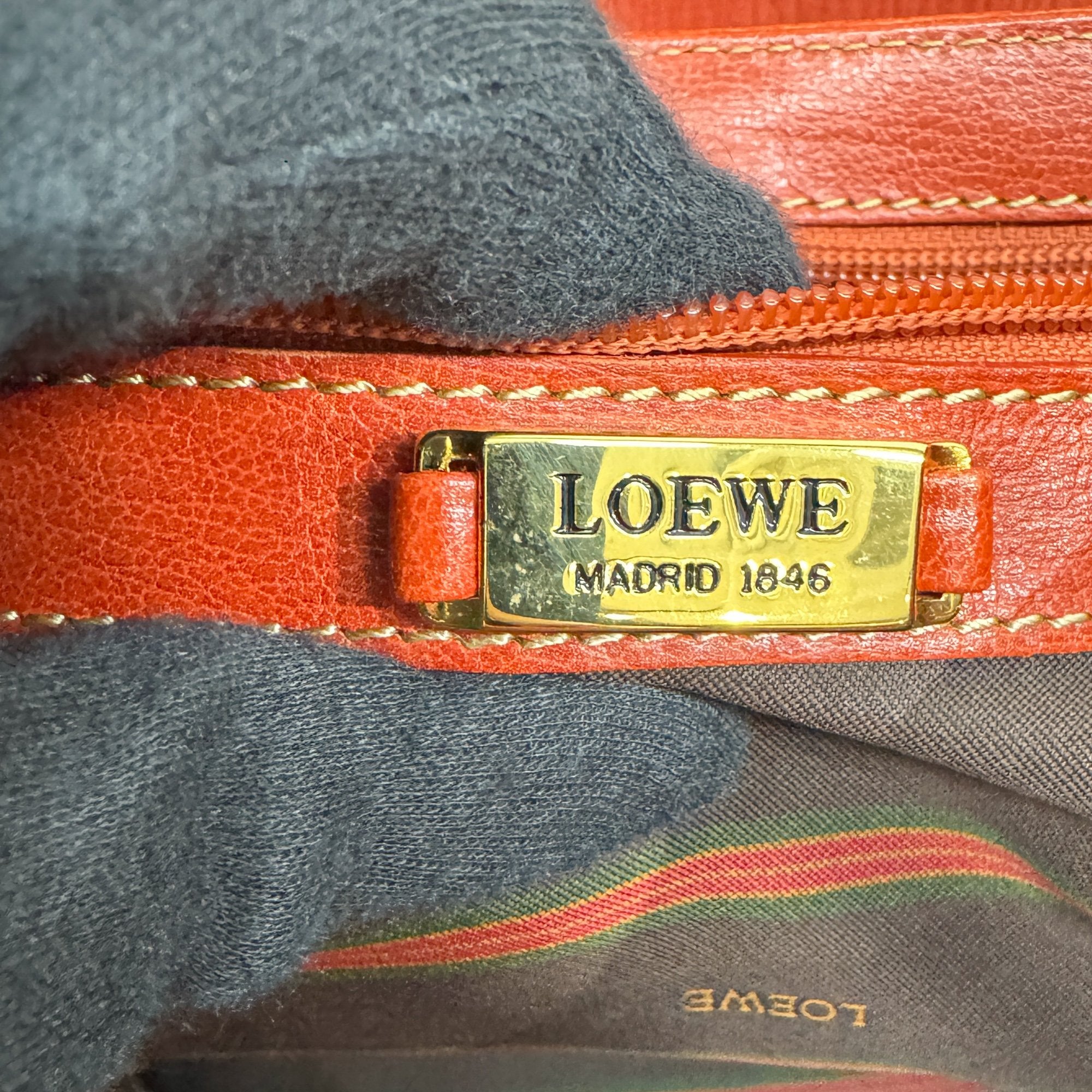 Velazquez Orange Leather Two Way Bag