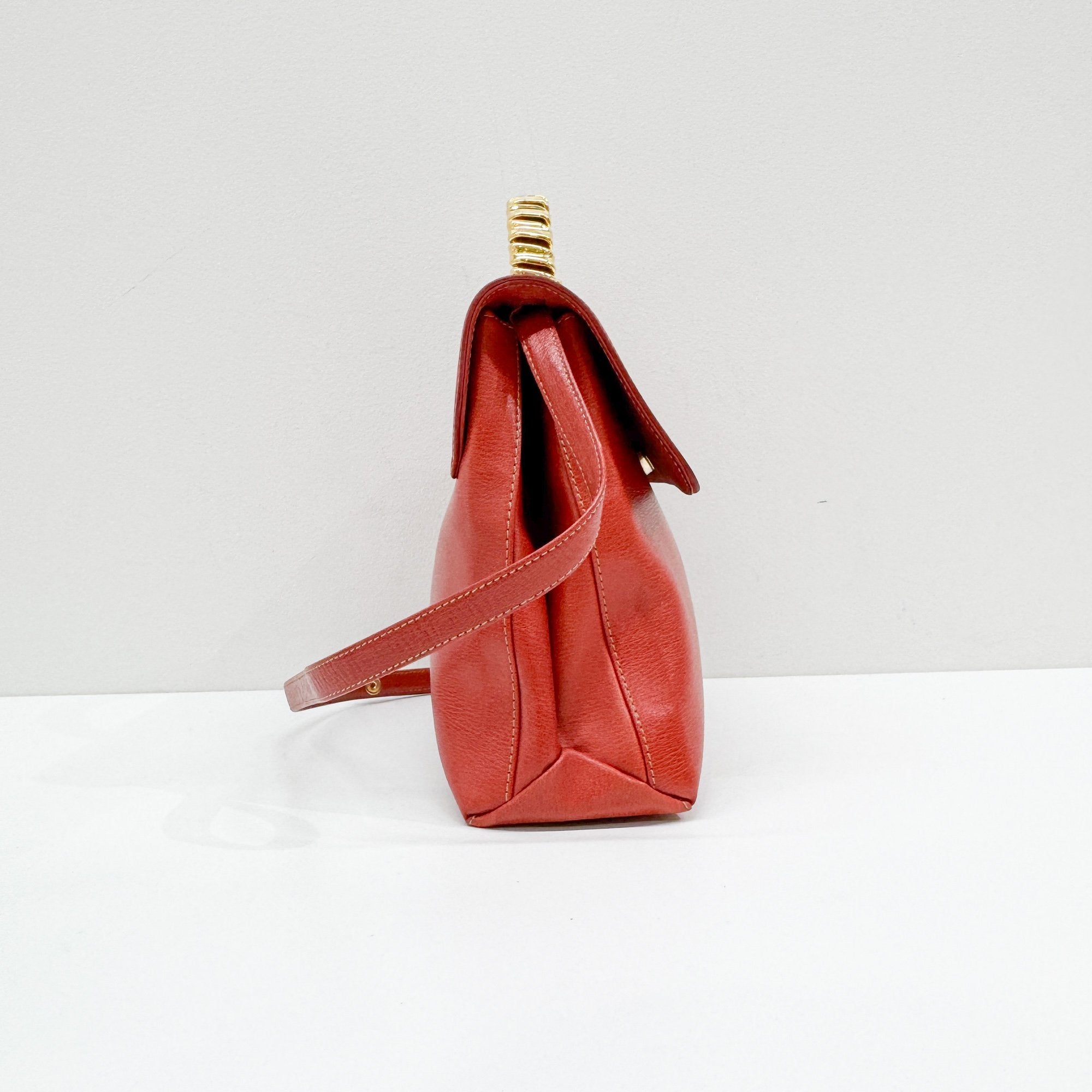 Velazquez Orange Leather Two Way Bag