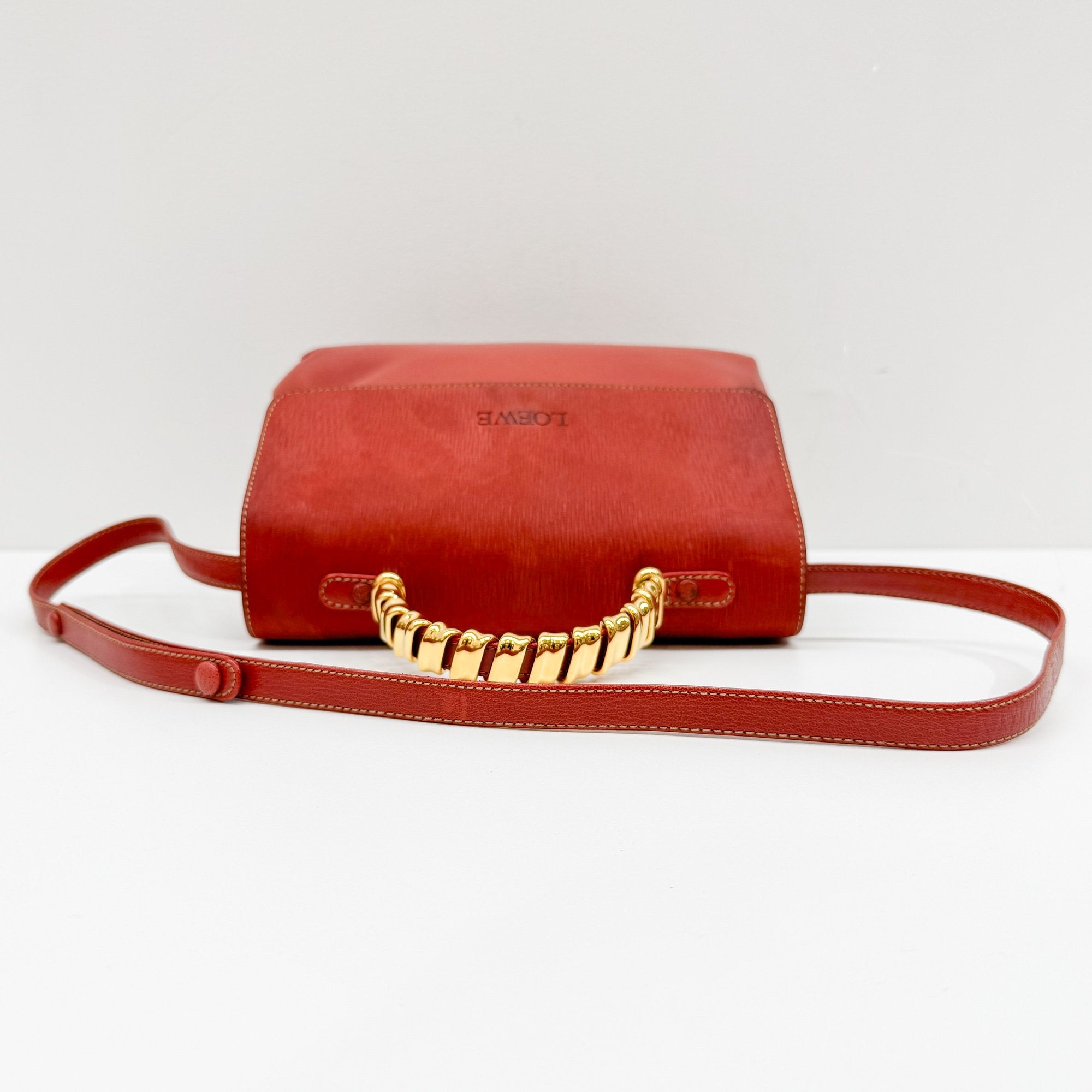 Velazquez Orange Leather Two Way Bag