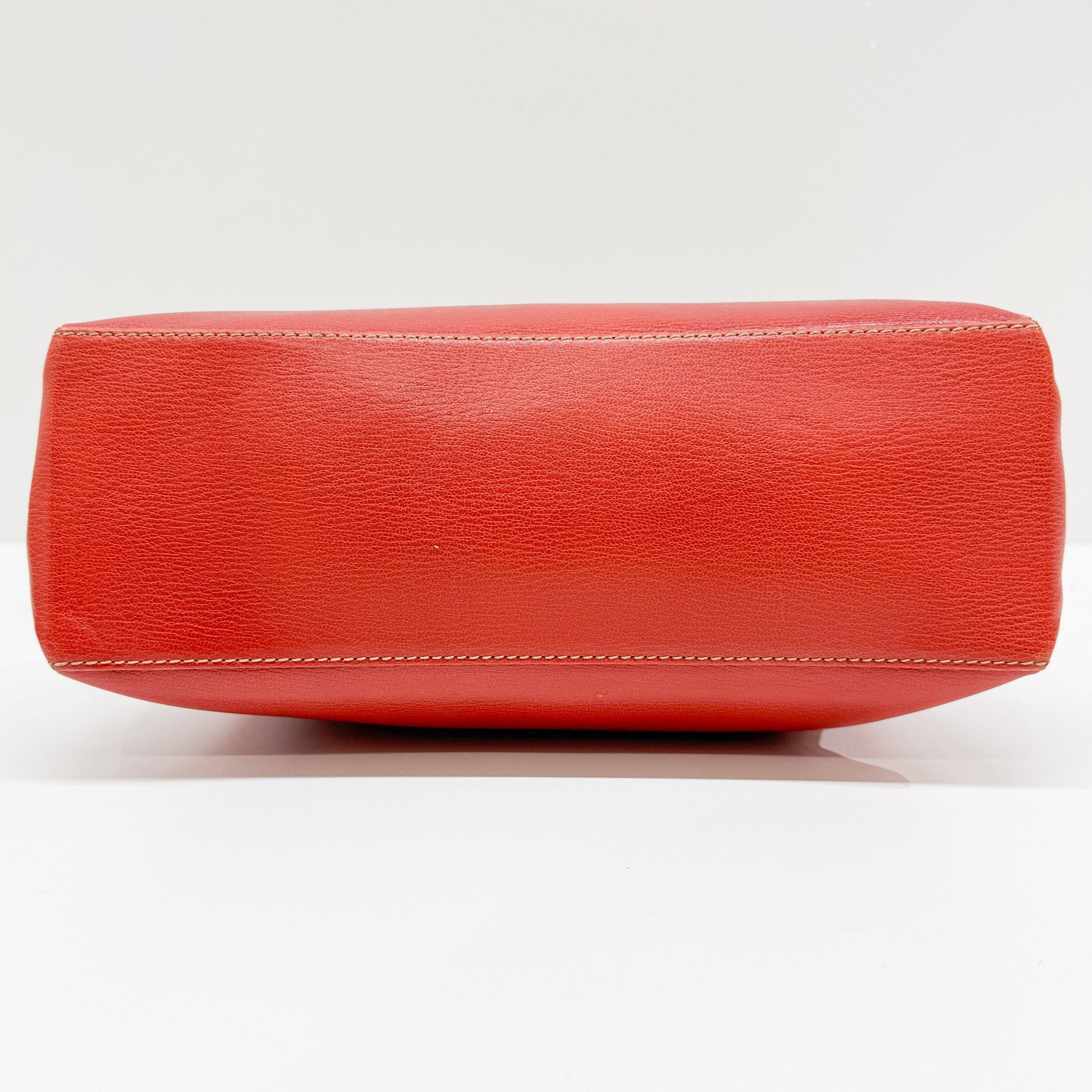 Velazquez Orange Leather Two Way Bag