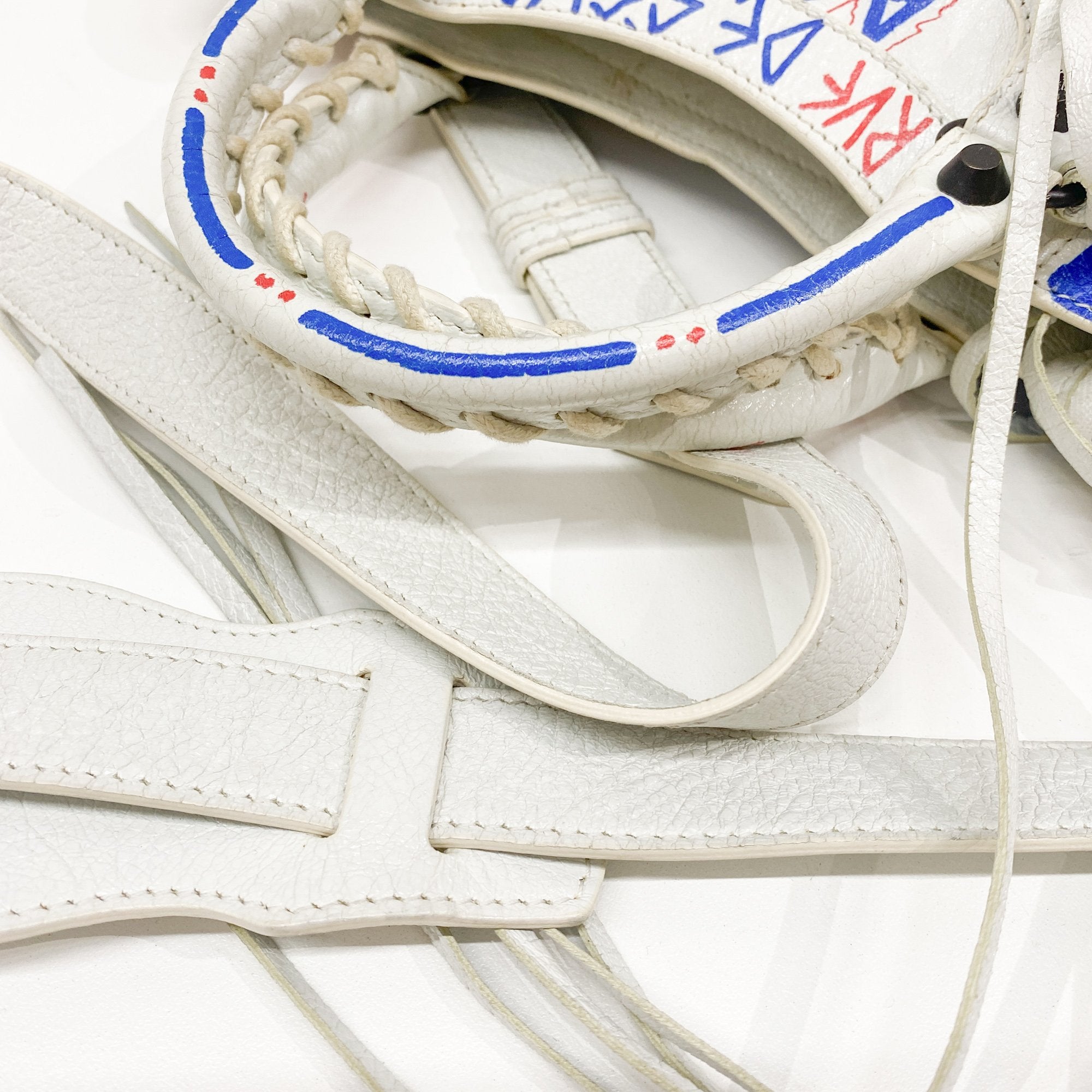 Mini City Graffiti White Leather Two Way Bag