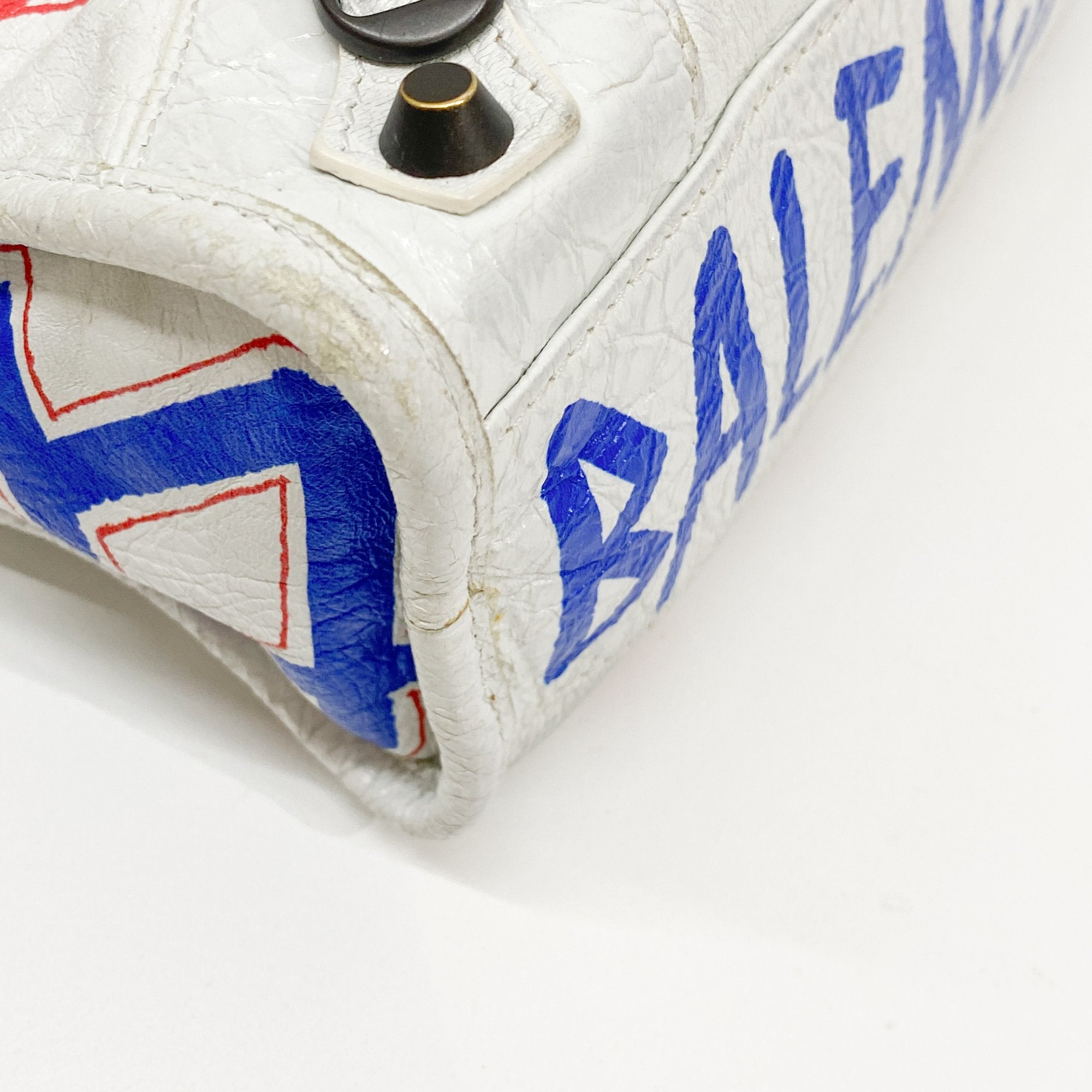 Mini City Graffiti White Leather Two Way Bag