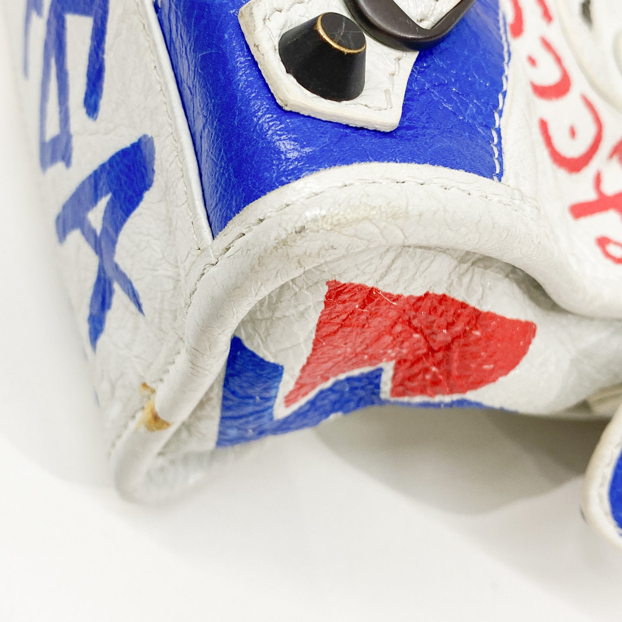 Mini City Graffiti White Leather Two Way Bag