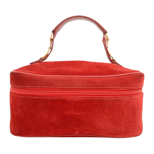 Horsebit Red Suede Amenity Bag