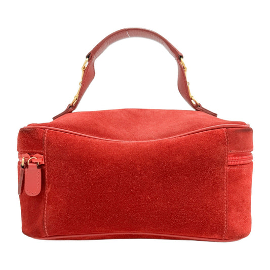 Horsebit Red Suede Amenity Bag
