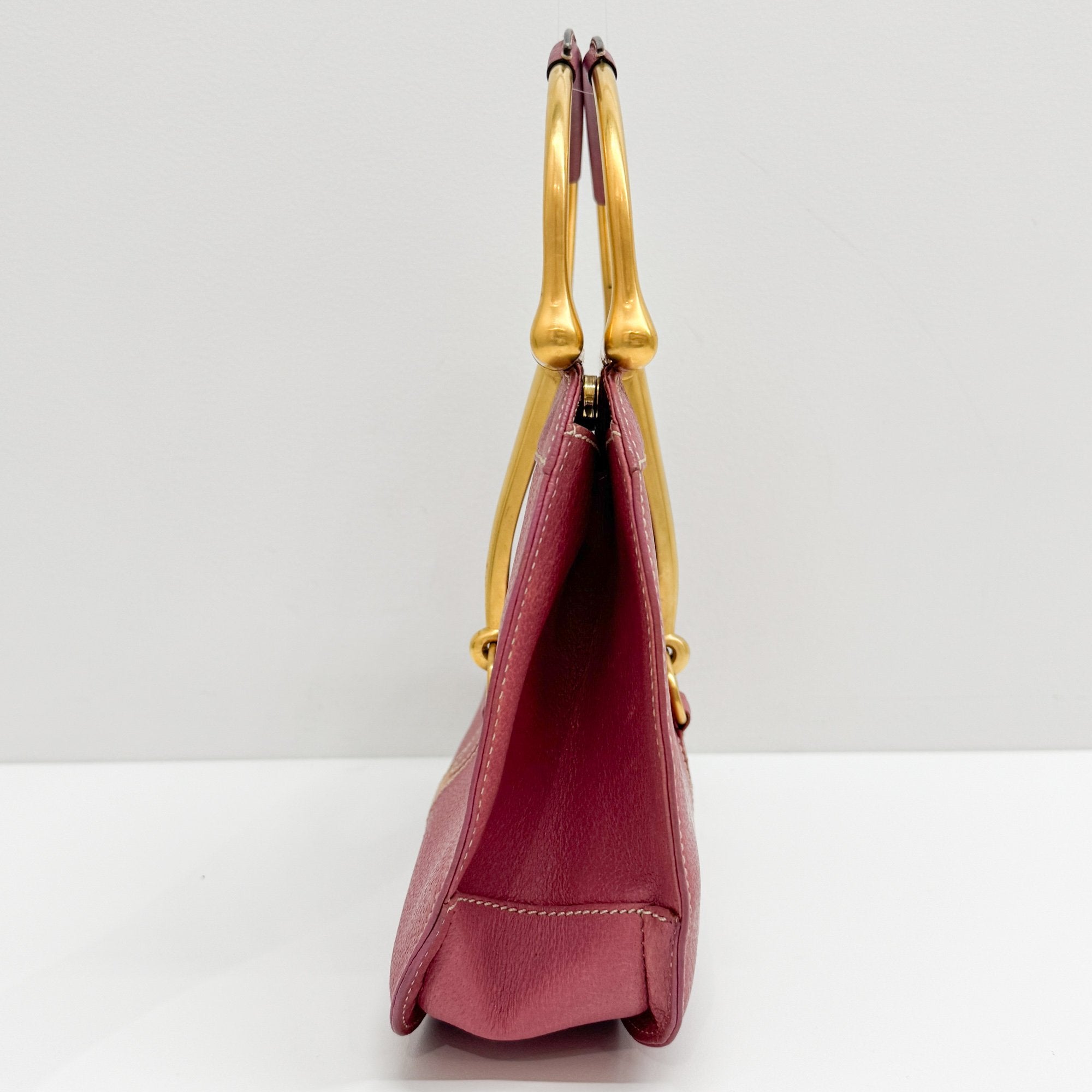 Snaffle Horsebit Pink Leather Hand Bag