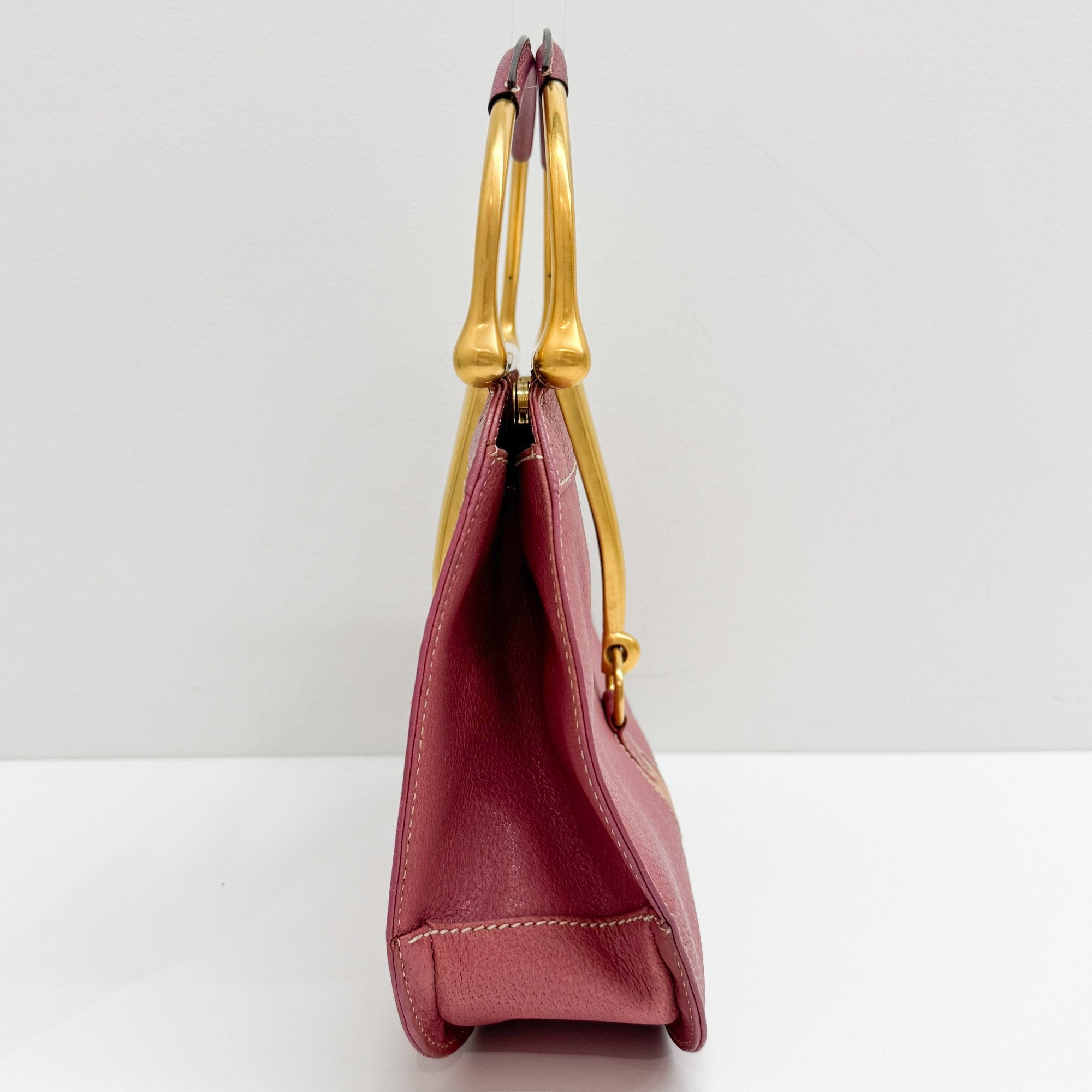 Snaffle Horsebit Pink Leather Hand Bag