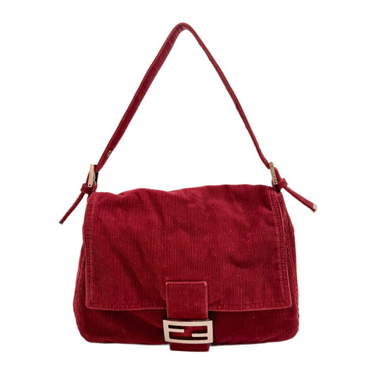 Mamma Baguette Red Corduroy Shoulder Bag