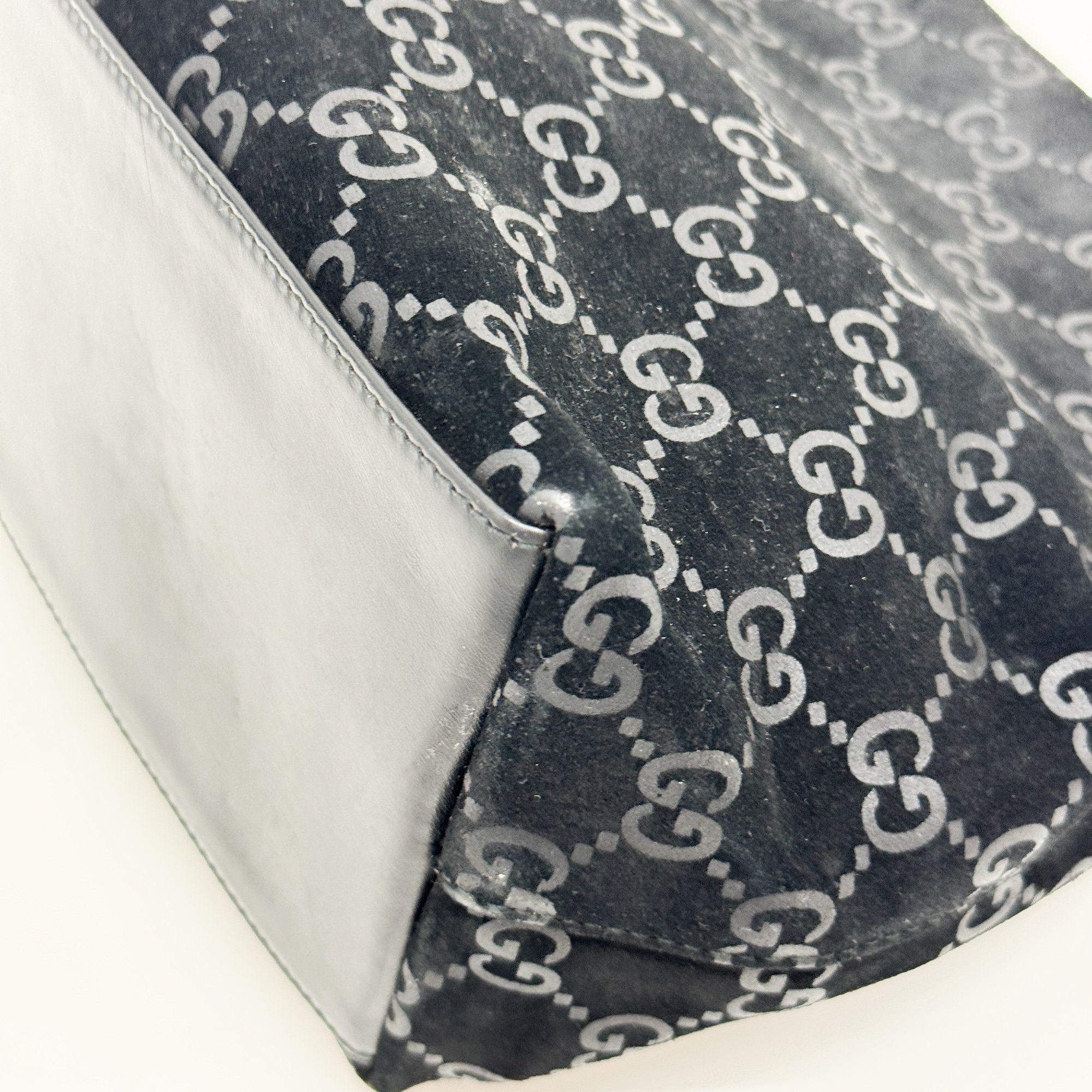 Black GG Canvas Suede Hobo Bag