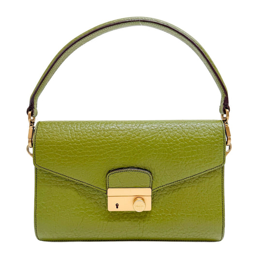 Berlino Sound Olive Green Leather Shoulder Bag