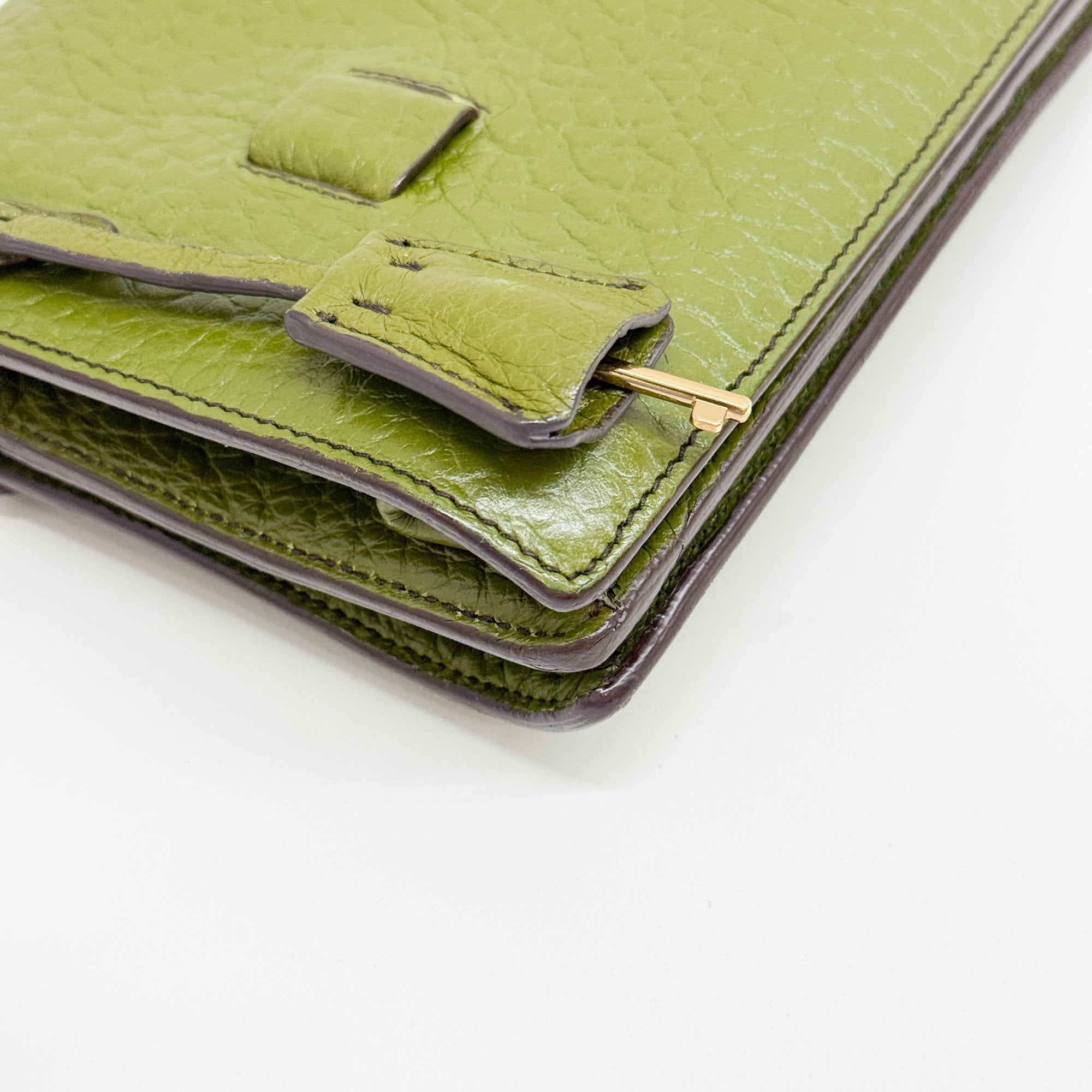 Berlino Sound Olive Green Leather Shoulder Bag