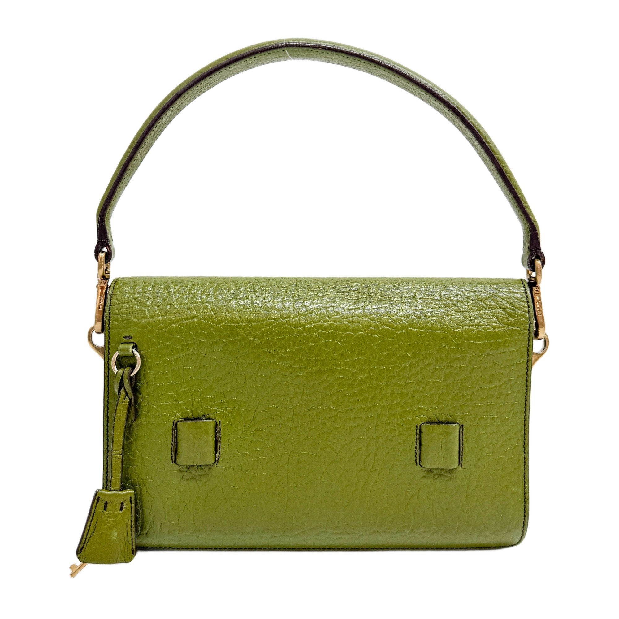 Berlino Sound Olive Green Leather Shoulder Bag