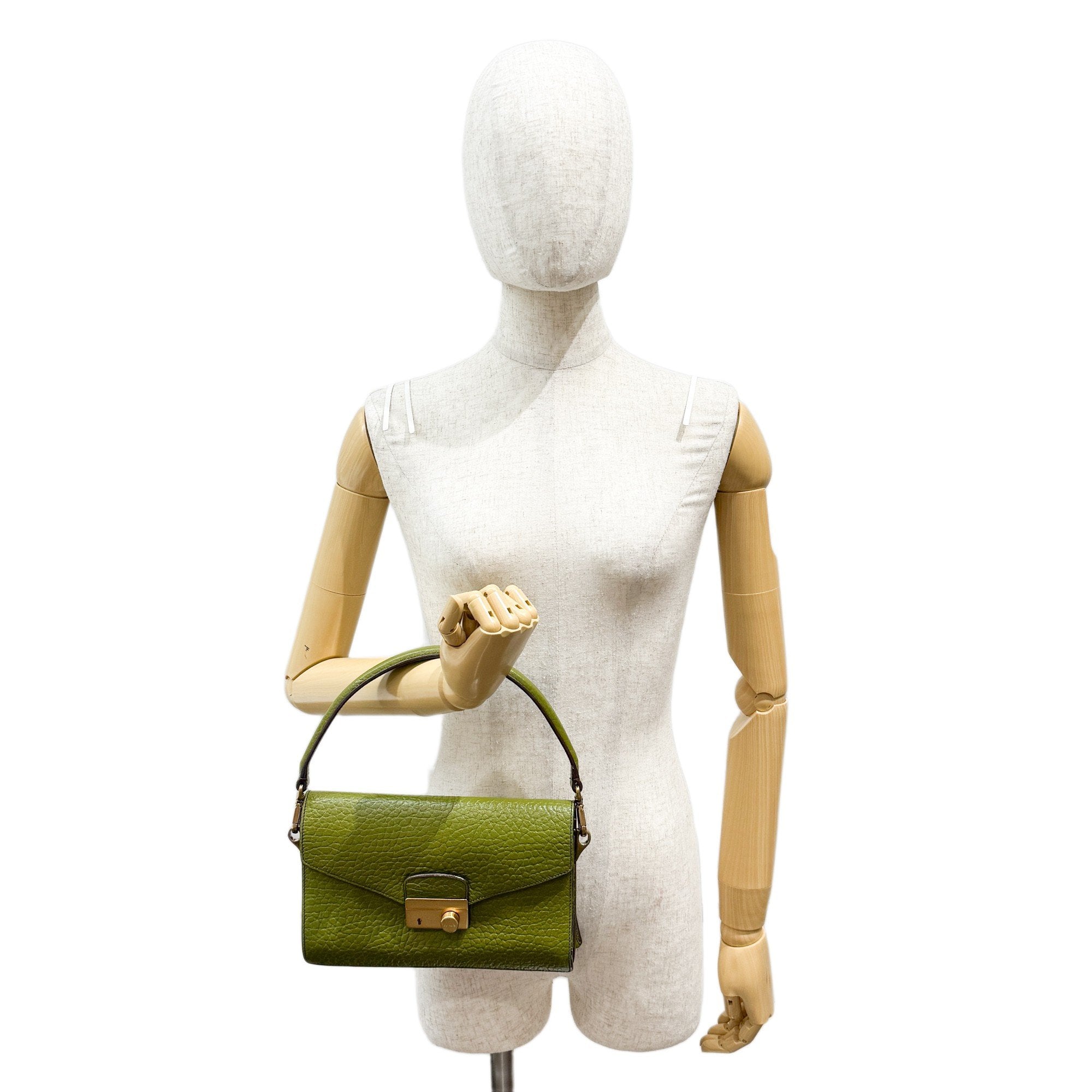 Berlino Sound Olive Green Leather Shoulder Bag