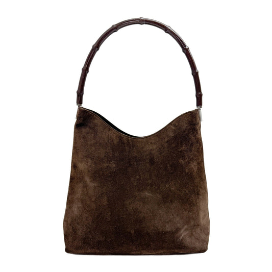Bamboo Brown Suede Hobo Bag