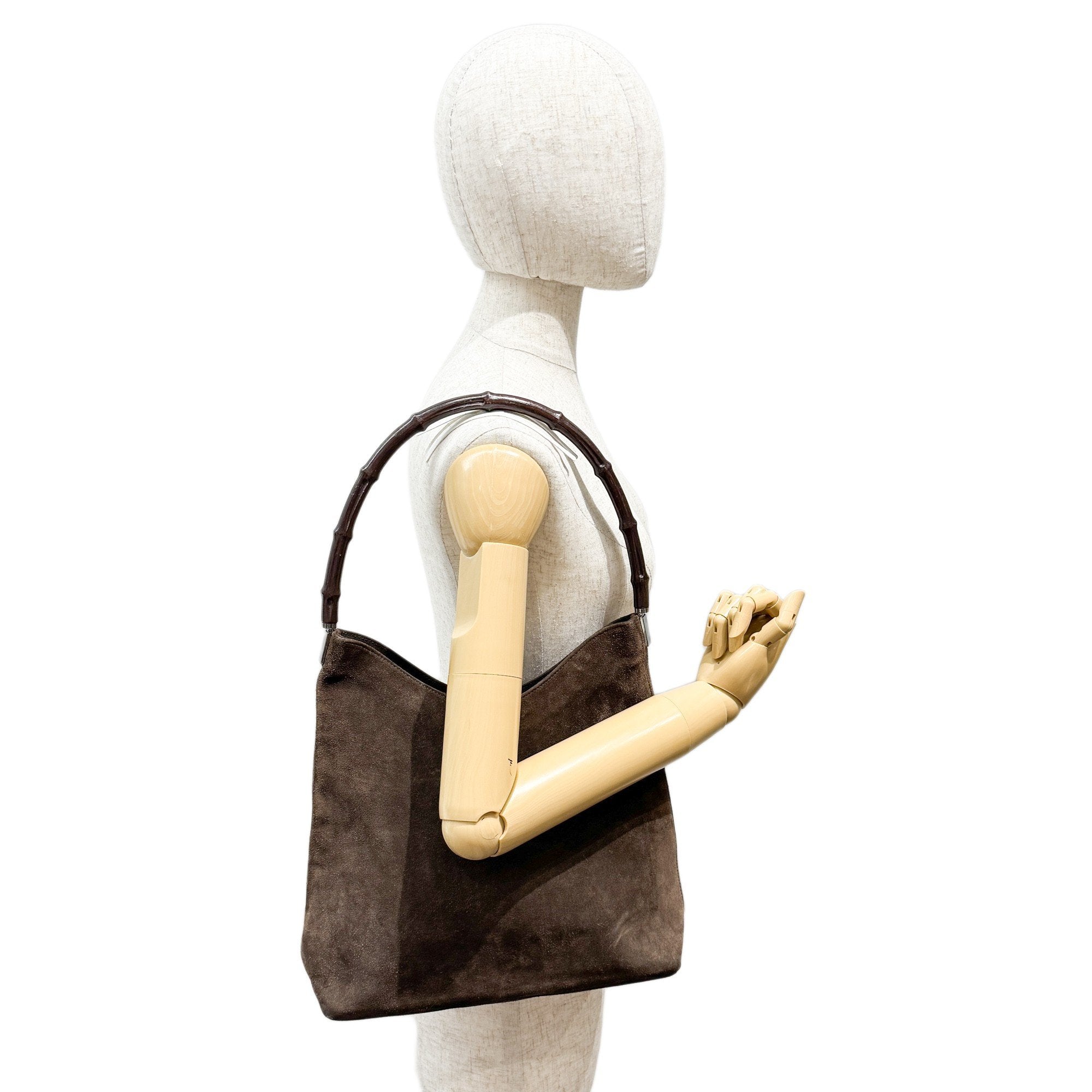 Bamboo Brown Suede Hobo Bag