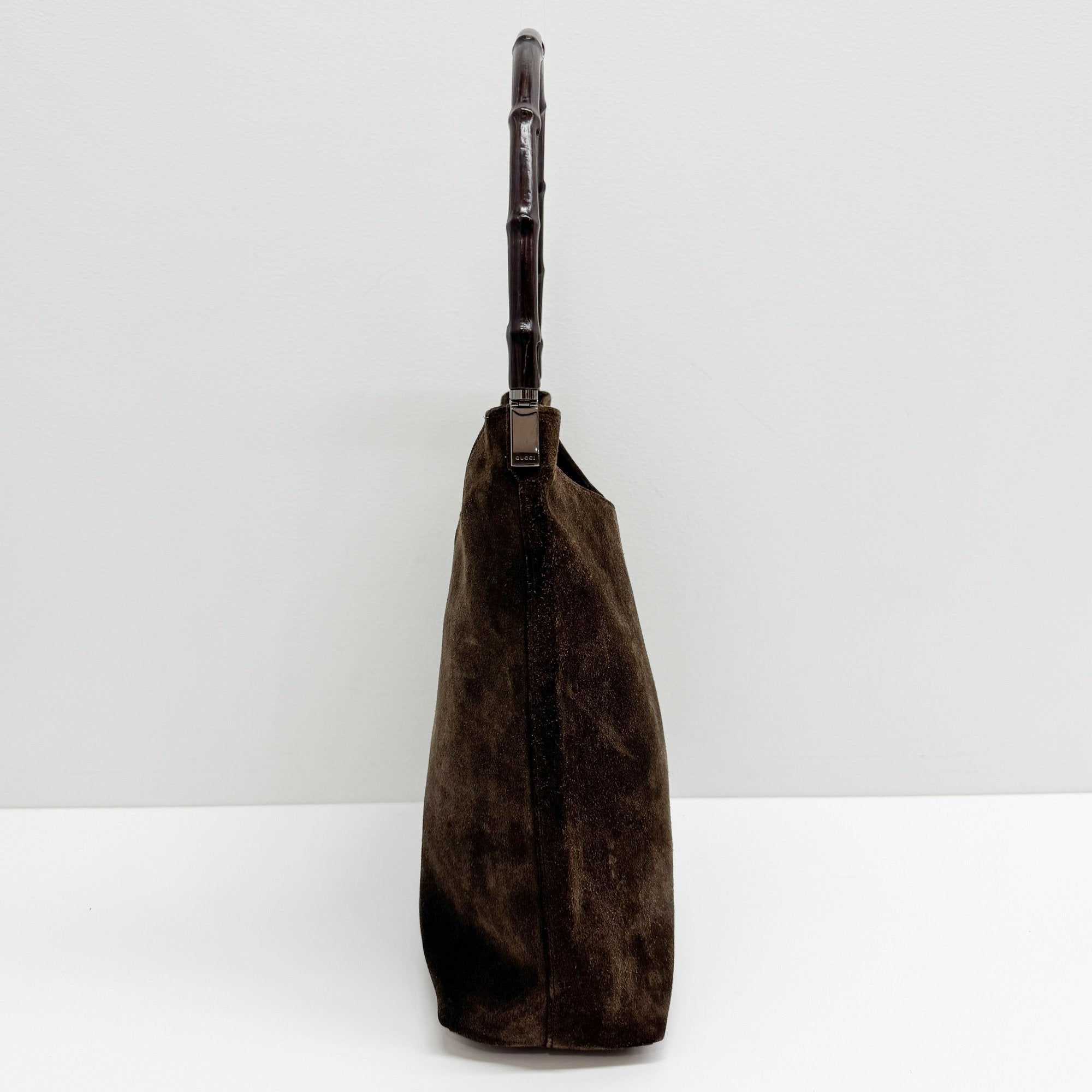 Bamboo Brown Suede Hobo Bag