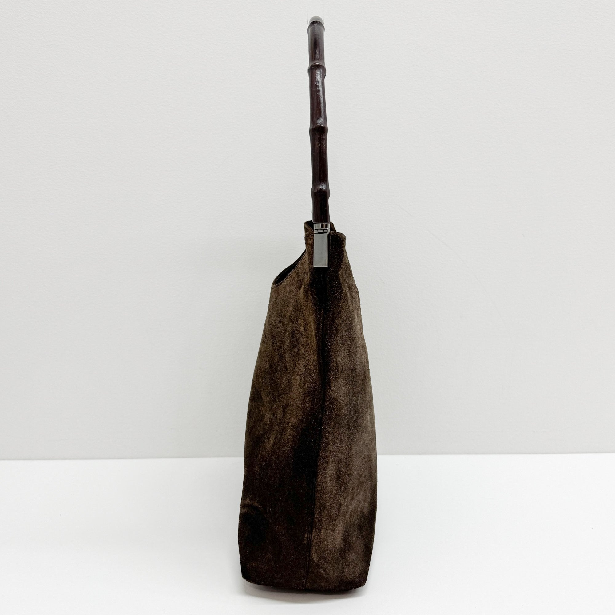 Bamboo Brown Suede Hobo Bag