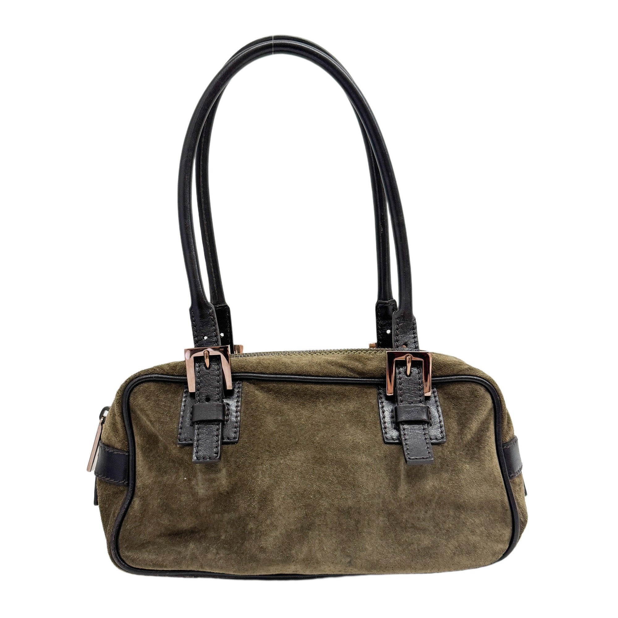 Olive Green Mini Satchel Suede Shoulder Bag