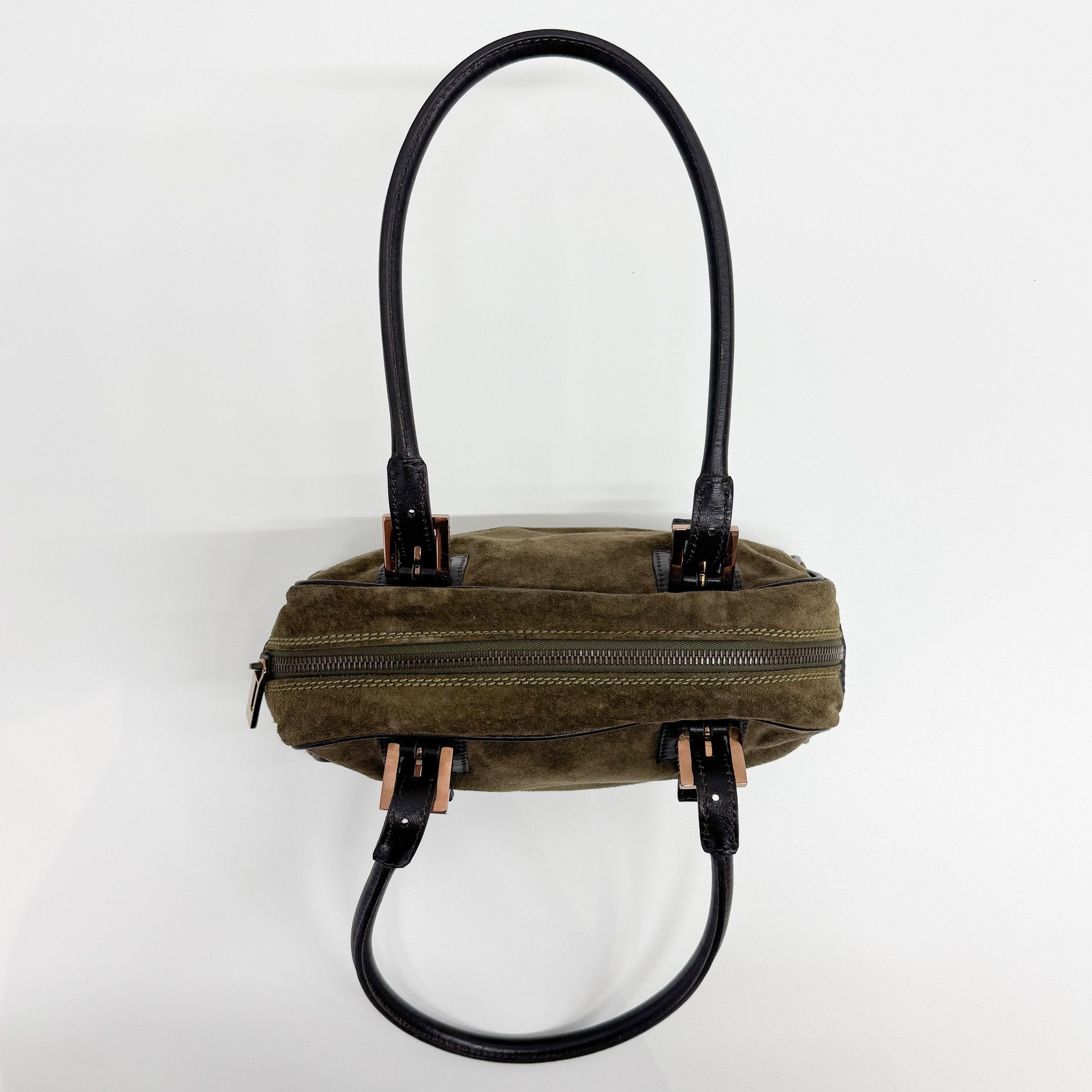 Olive Green Mini Satchel Suede Shoulder Bag