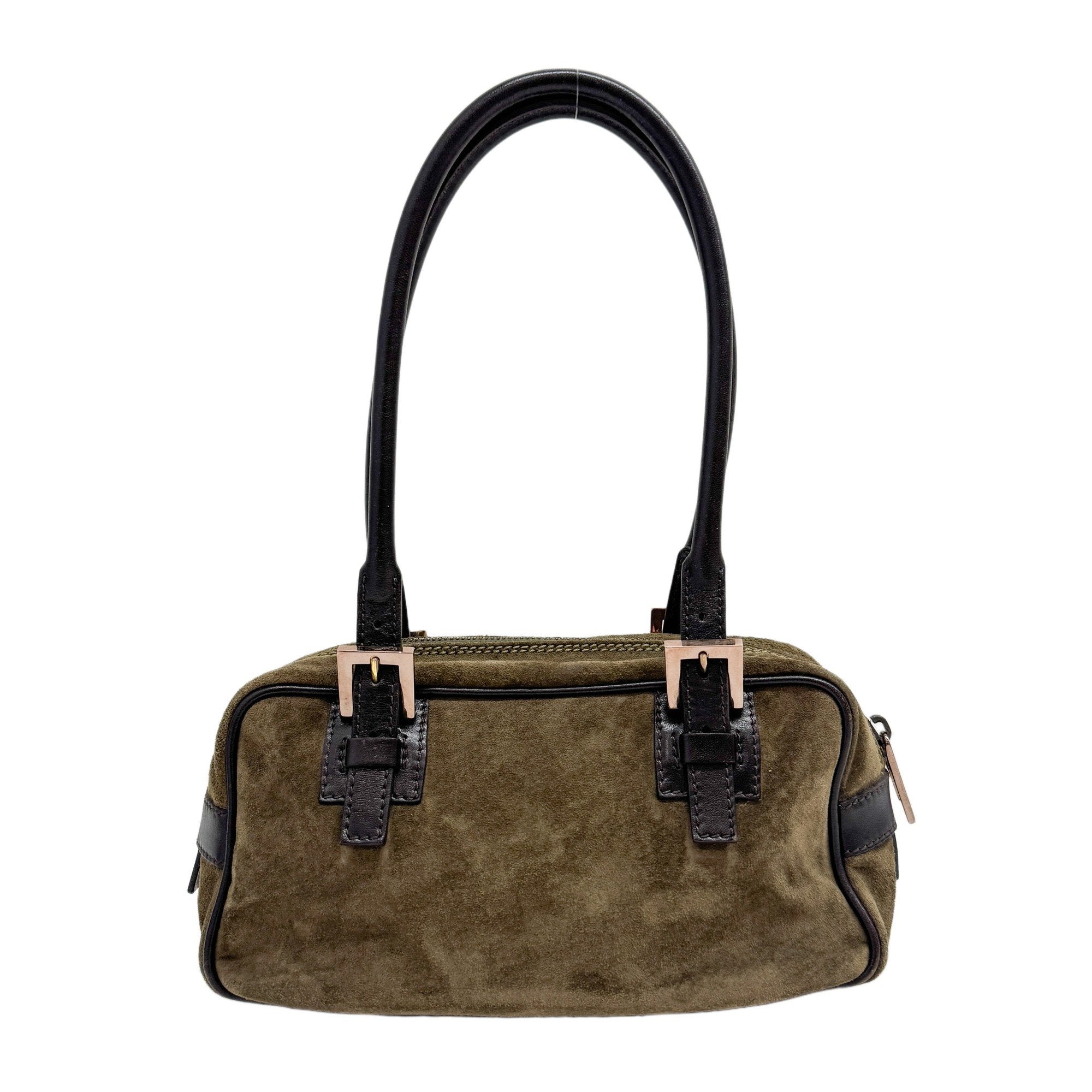 Olive Green Mini Satchel Suede Shoulder Bag