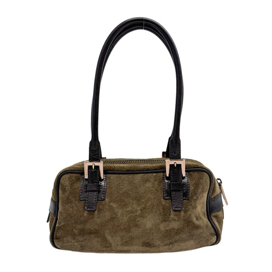 Olive Green Mini Satchel Suede Shoulder Bag