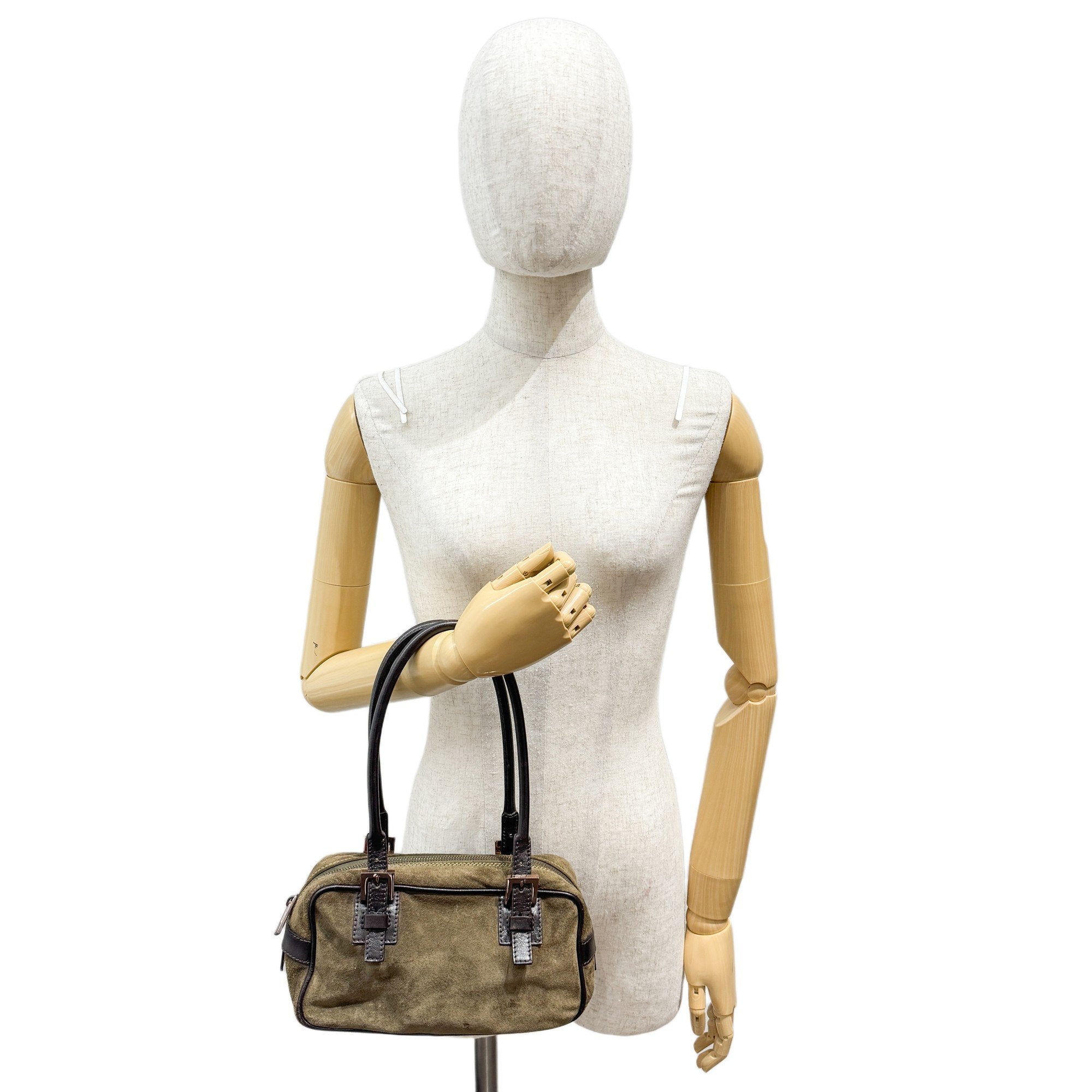 Olive Green Mini Satchel Suede Shoulder Bag