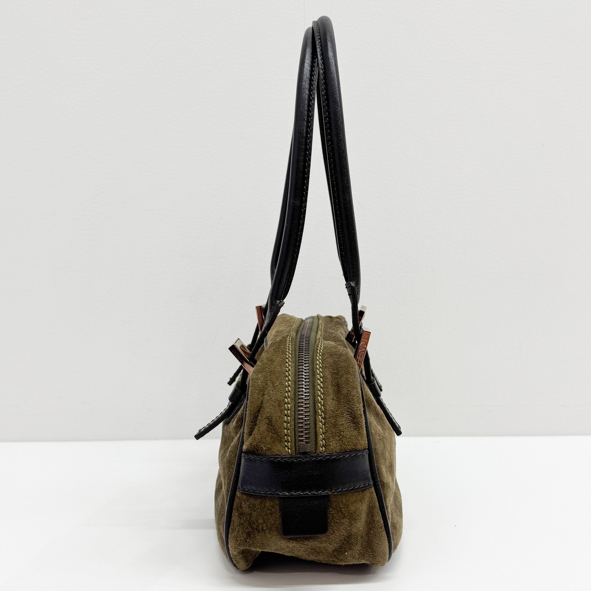Olive Green Mini Satchel Suede Shoulder Bag