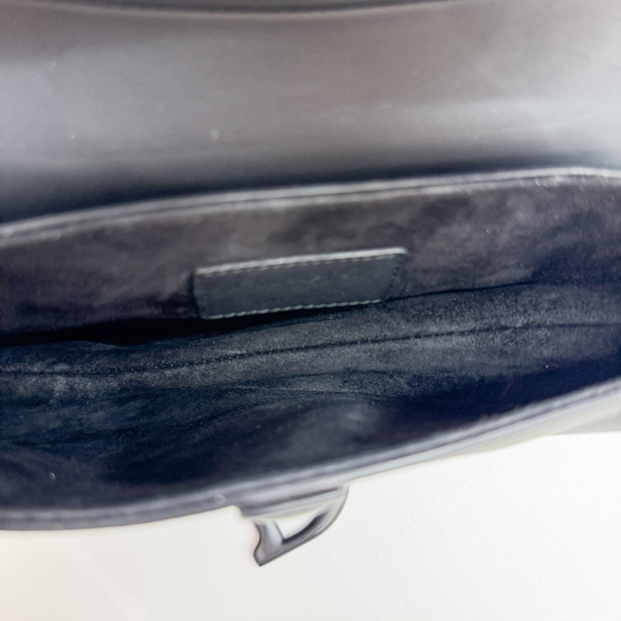 Saddle Black Leather Shoulder Bag